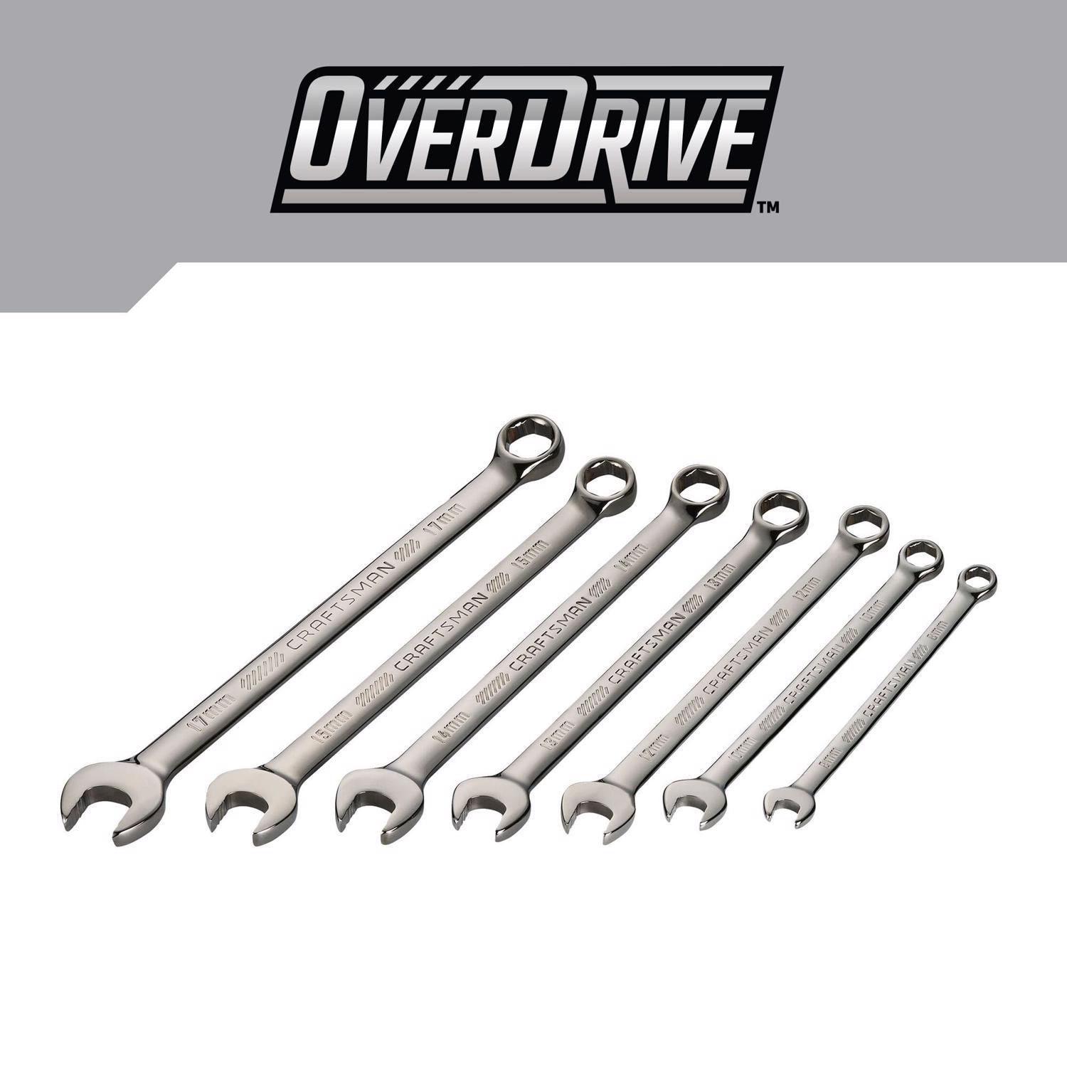 Craftsman OVERDRIVE 6 Point SAE Wrench Set 7 pc