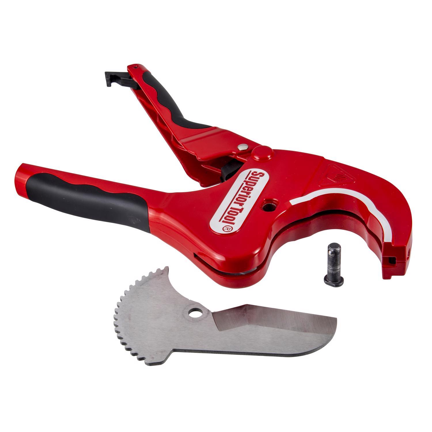 Superior Tool 2-1/2 in. Ratcheting Pipe Cutter 10 in. L Black/Red 1 pc