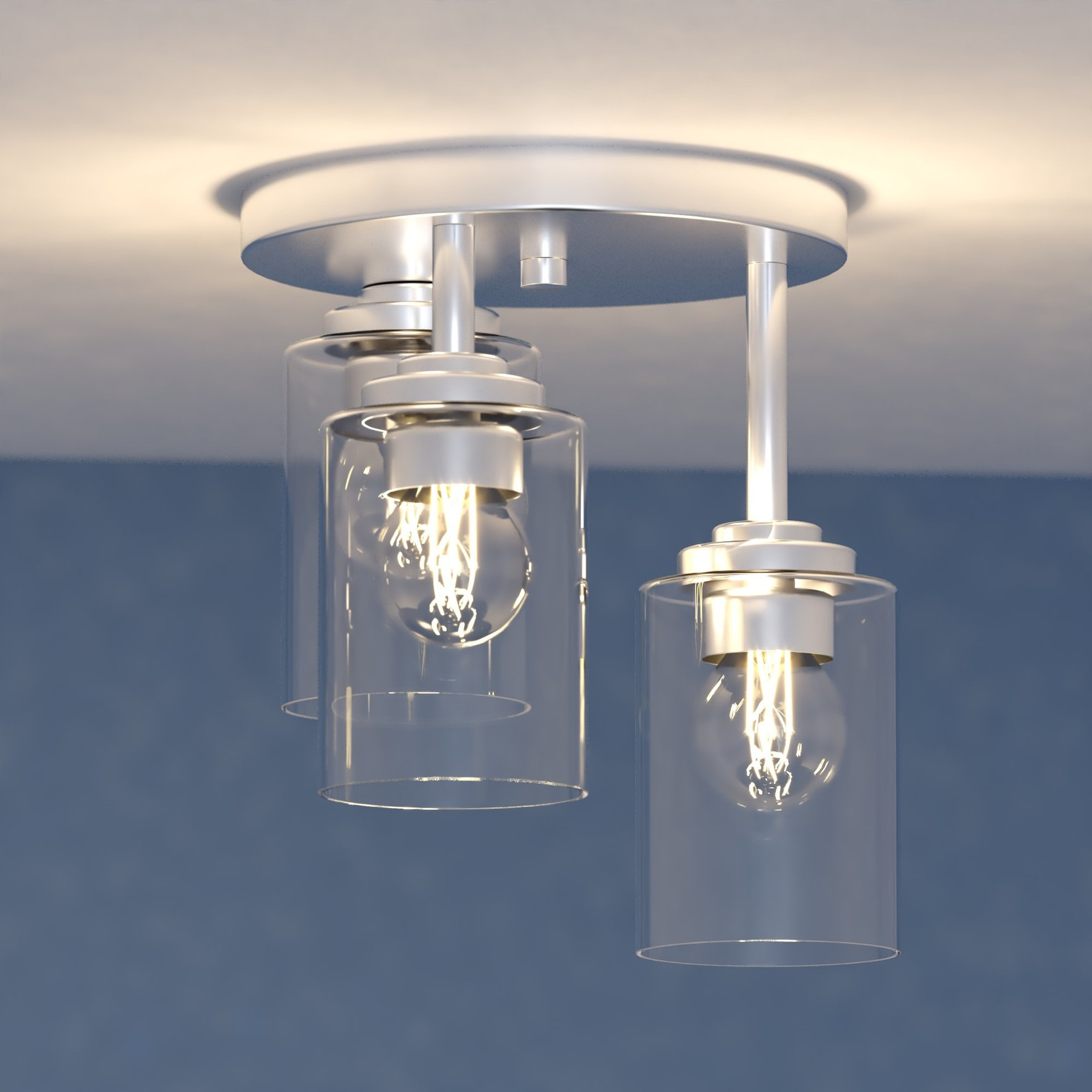 Vaxcel Lighting C0327 Park Ridge 3 Light 11 in.W Semi-Flush Ceiling - Nickel
