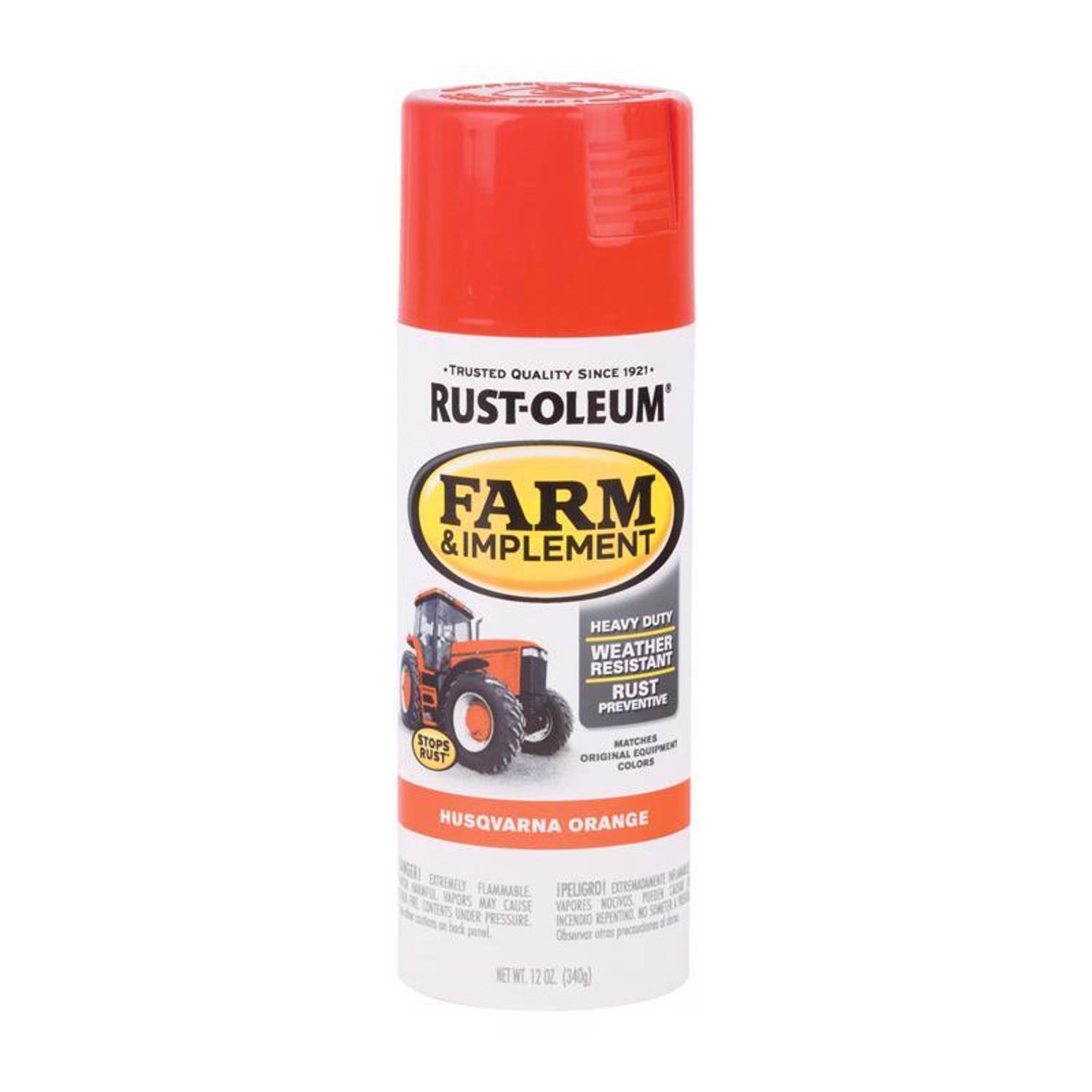 Rust-Oleum Farm & Implement Gloss Husqvarna Orange Spray Paint 12 oz