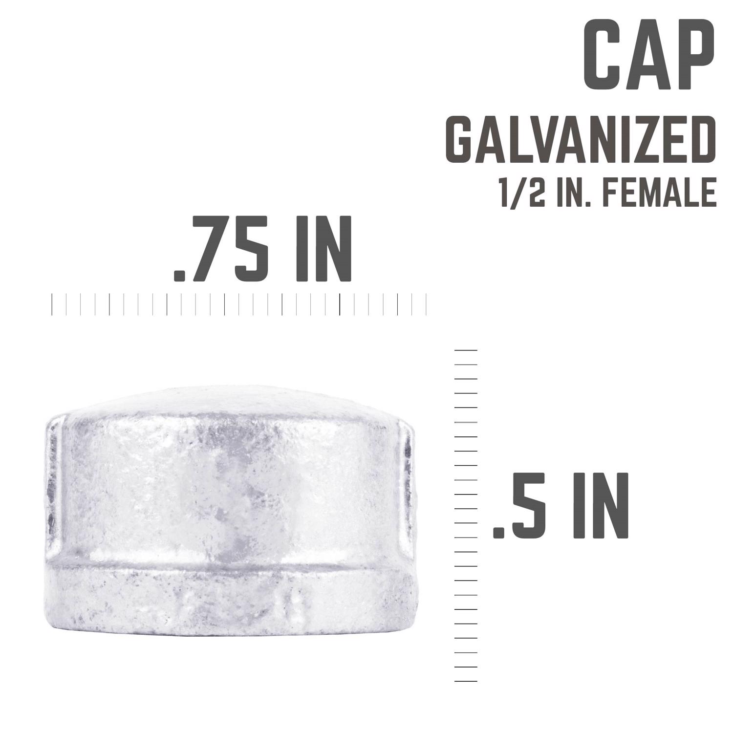 STZ Industries 1/2 in. FIP each Galvanized Malleable Iron Cap