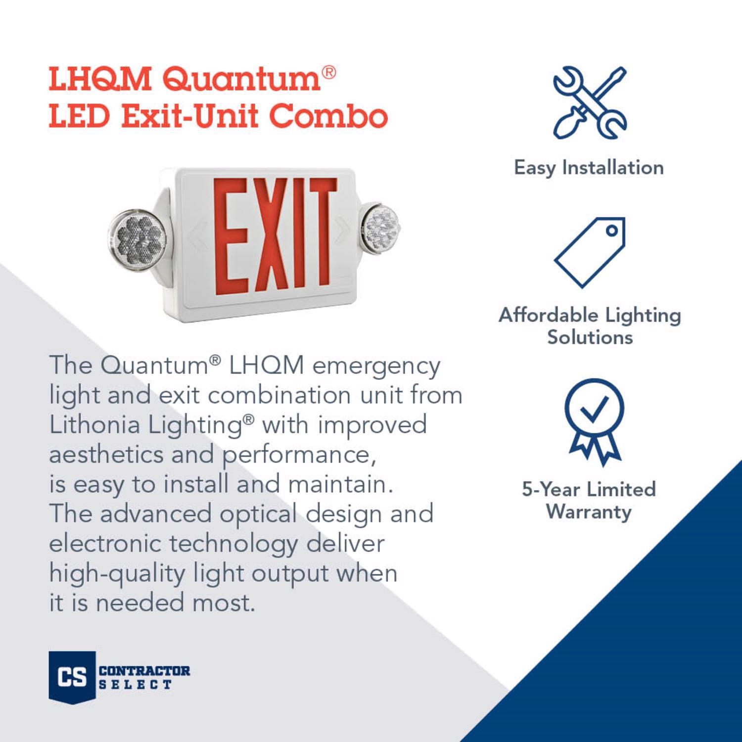 Exit with Emergency Lights LED Indoor Illuminated Sign