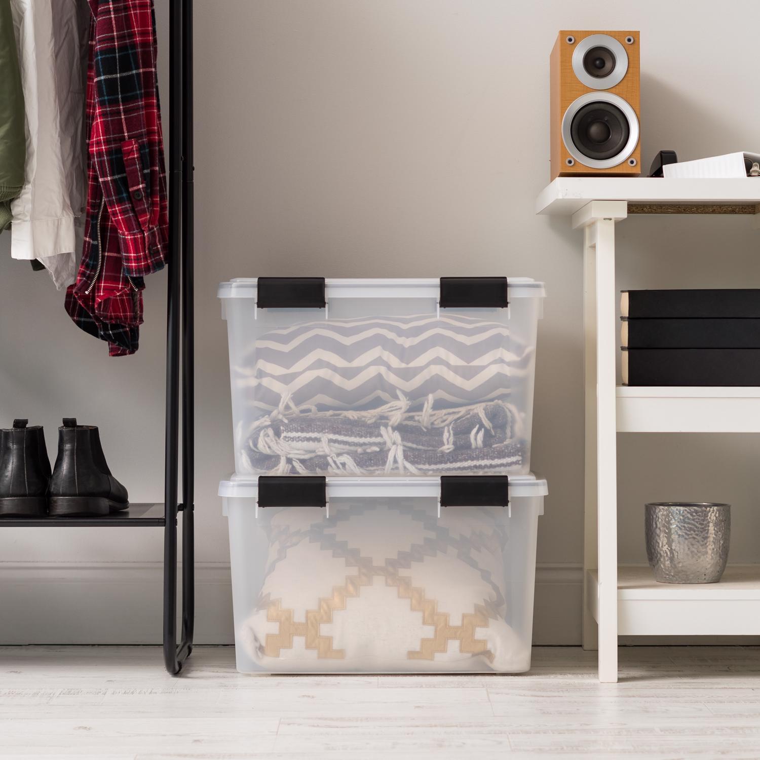 IRIS Weatherpro 46 qt Clear Storage Box 11.75 in. H X 15.75 in. W X 19.7 in. D Stackable