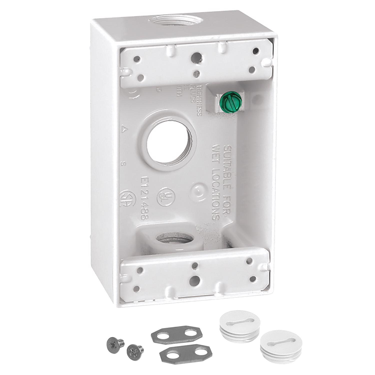 Sigma Engineered Solutions New Work 18.3 cu in Rectangle Metallic 1 gang Weatherproof Box White