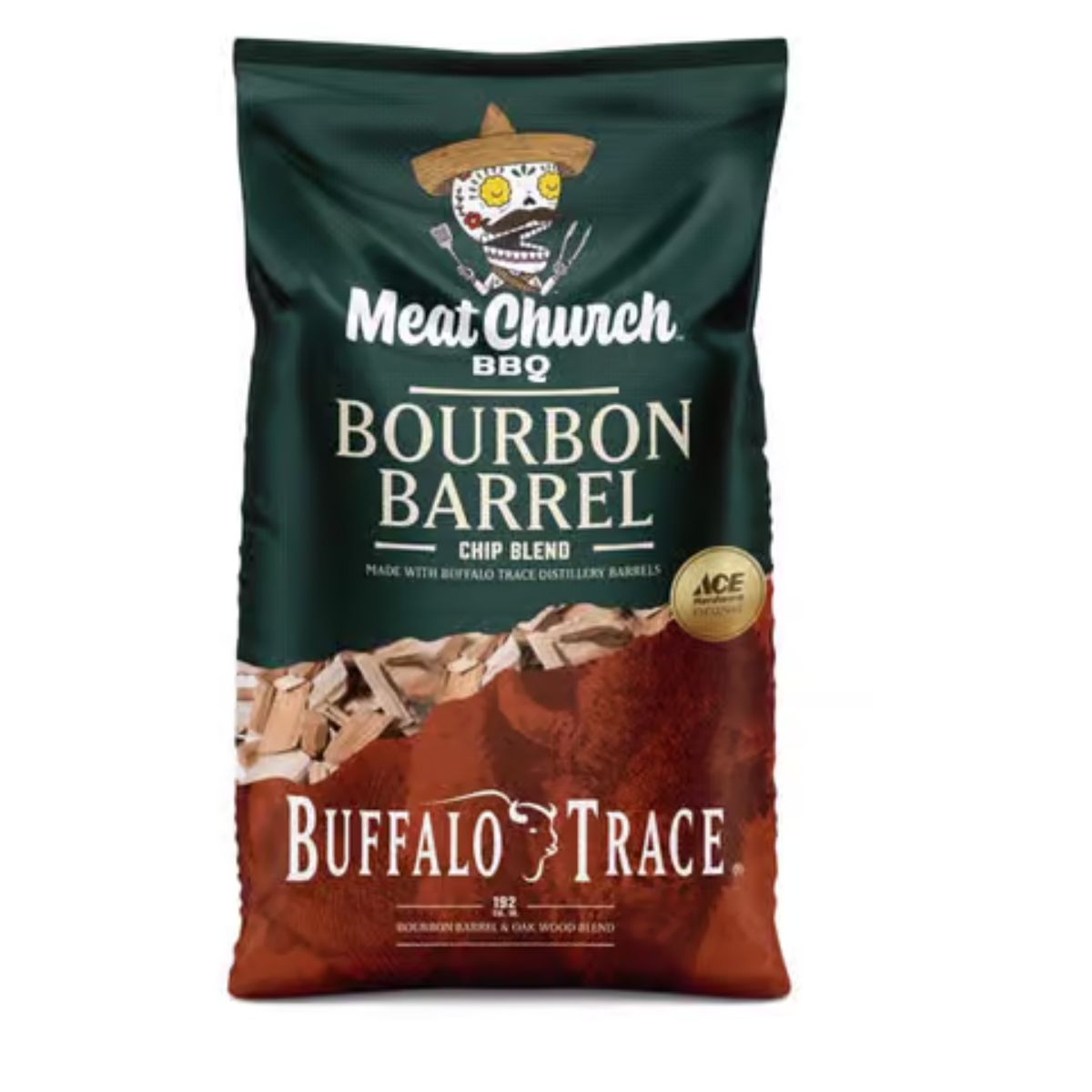 Meat Church Buffalo Trace All Natural Bourbon Barrel Oak Wood Smoking Chips 192 cu in