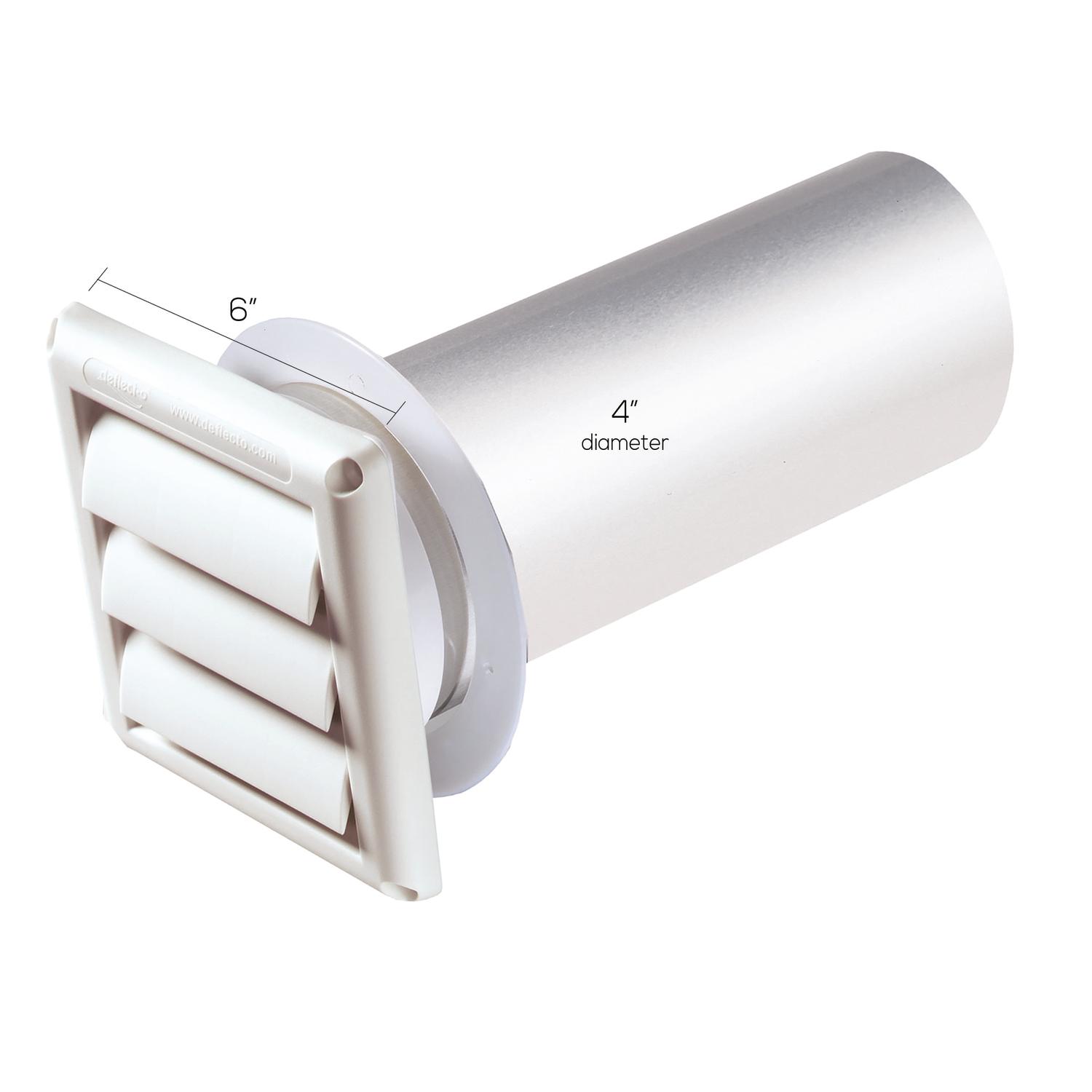 Ace 4 in. W X 6 in. L White Plastic Dryer Vent Hood