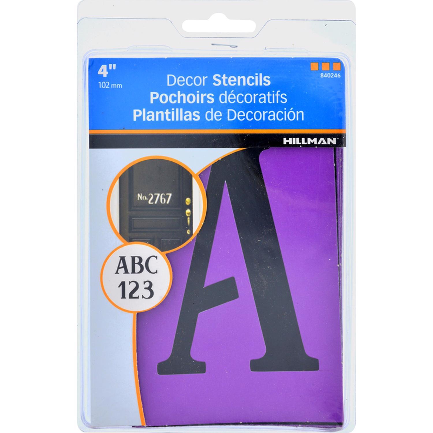 HILLMAN 4 in. Card Stock Decorative Serif Letter & Number Stencil Pack 4 in. Stencil Set 38 pk