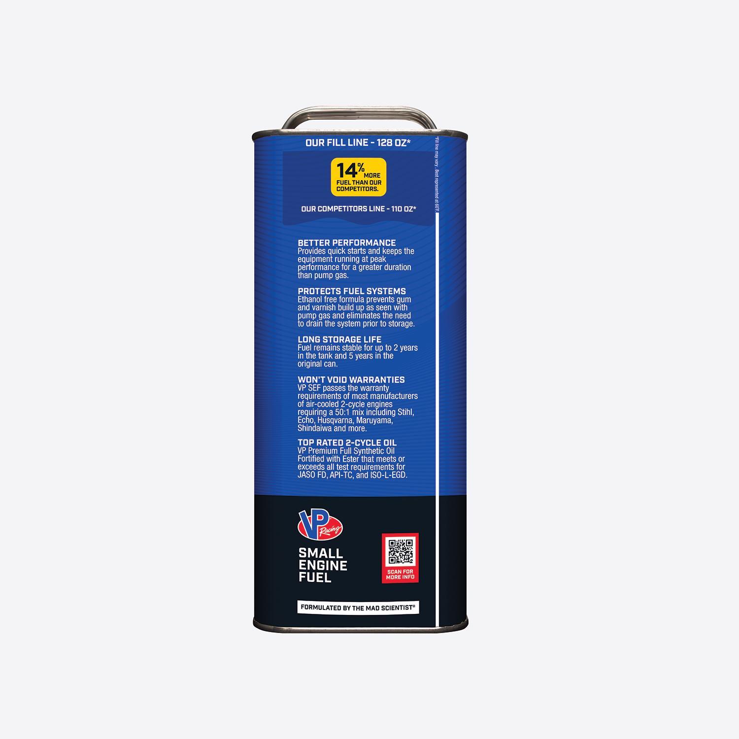 VP Racing Fuels Small Engine Ethanol-Free 2-Cycle 50:1 Pre-Mixed Fuel 1 gal