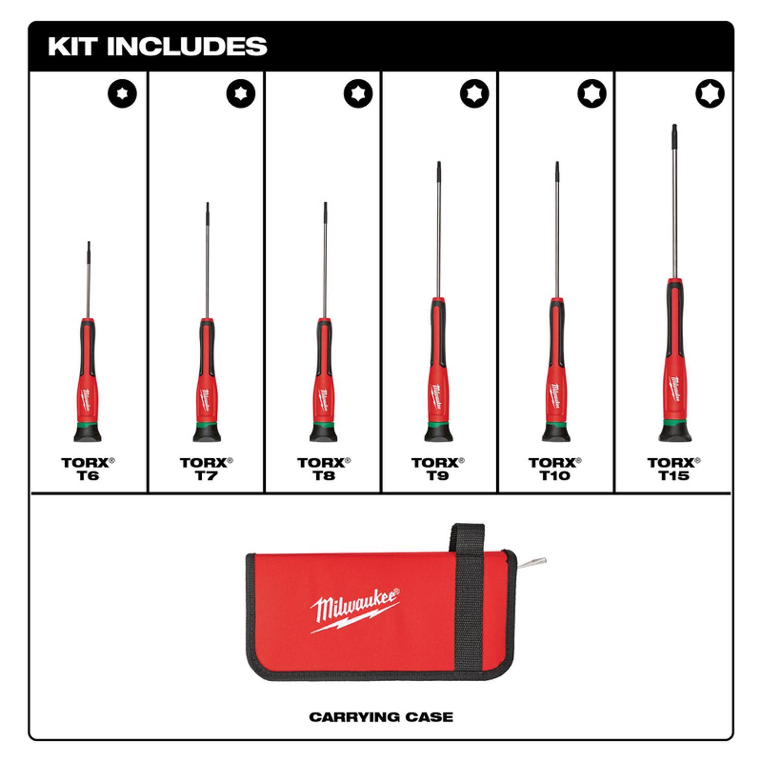 Milwaukee Torx Screwdriver Set 6 in. 6 pc