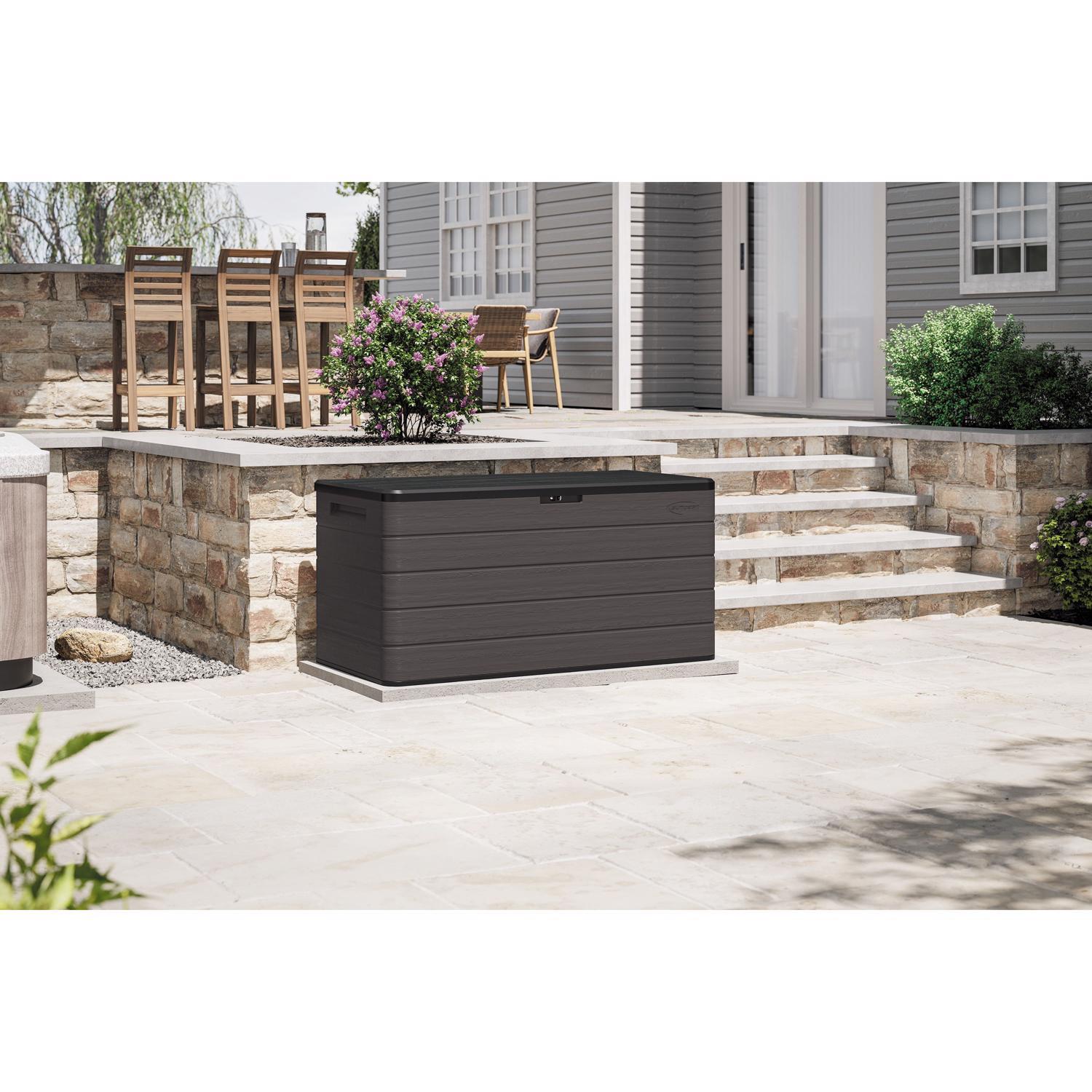 Suncast 58 in. W X 29 in. D Charcoal Plastic Deck Box 170 gal.