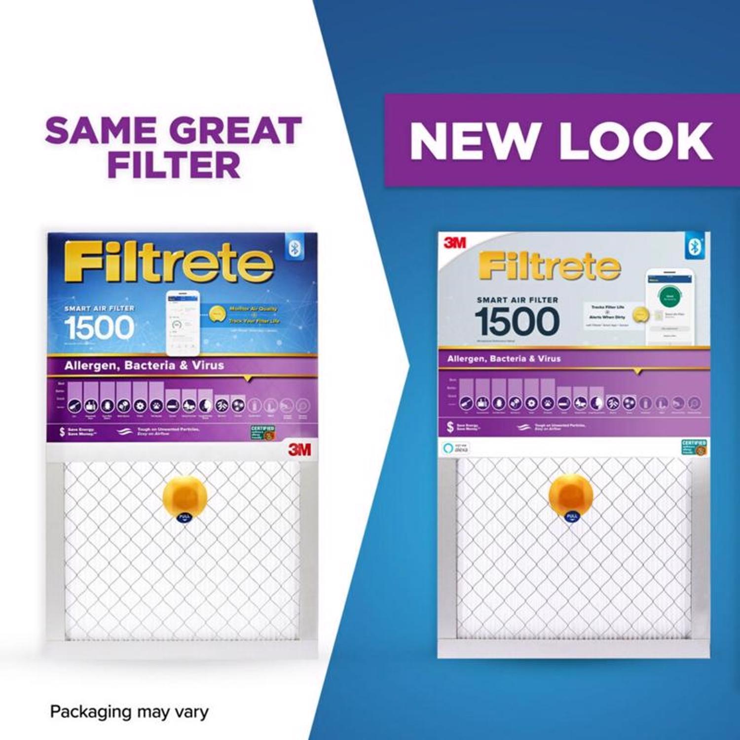 Filtrete 20 in. W X 25 in. H X 1 in. D Polypropylene 12 MERV Smart Air Filter 1 pk
