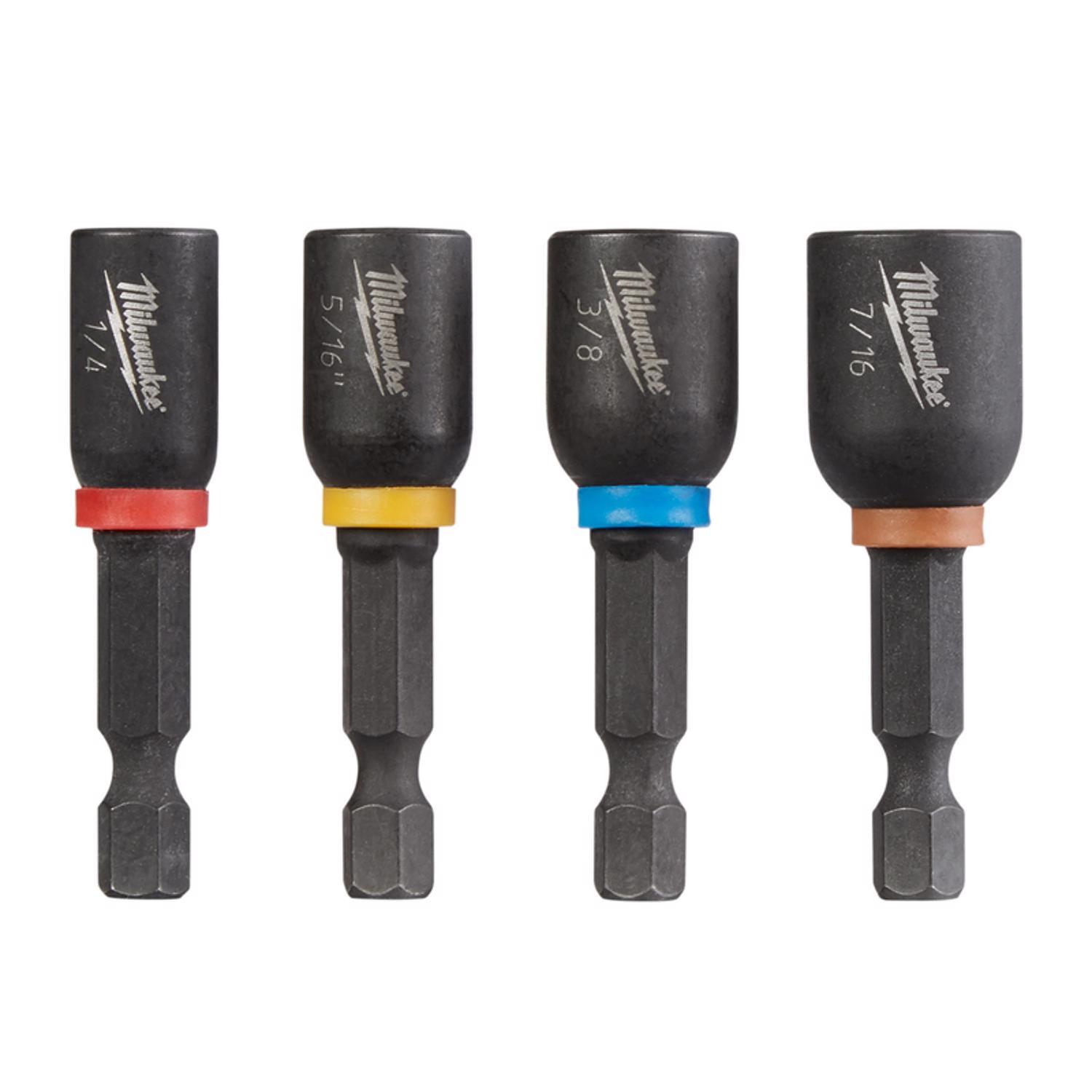 Milwaukee Shockwave 1-7/8 in. L Steel Nut Driver Set 4 pc