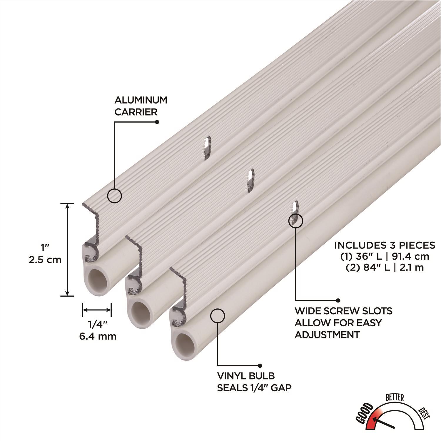 M-D Building Products White Aluminum/Vinyl Weatherstrip Set For Door Jambs 36 in. L X 1 in.