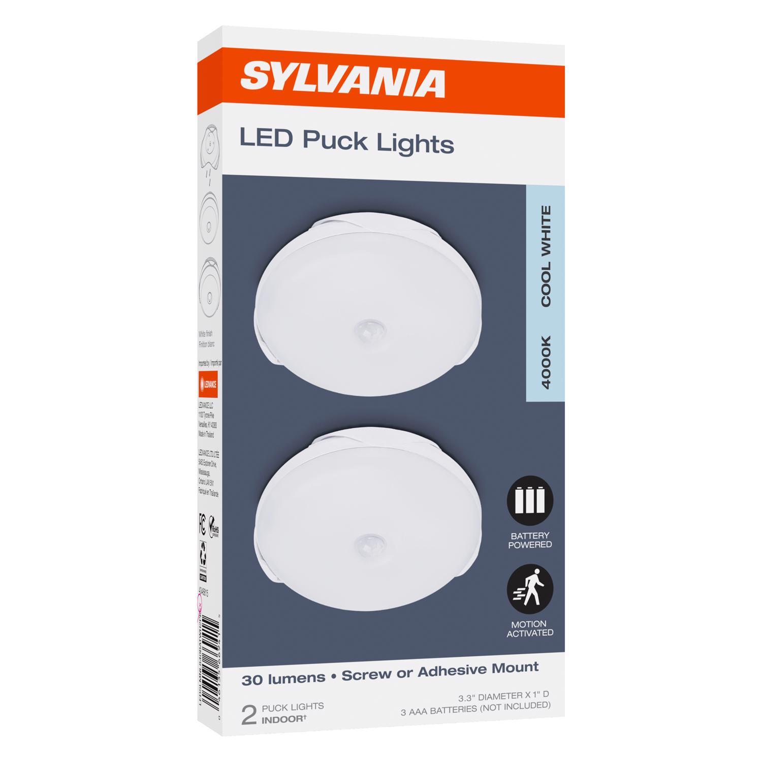 Sylvania Motion-Sensing Battery Powered LED White Slim Area Light