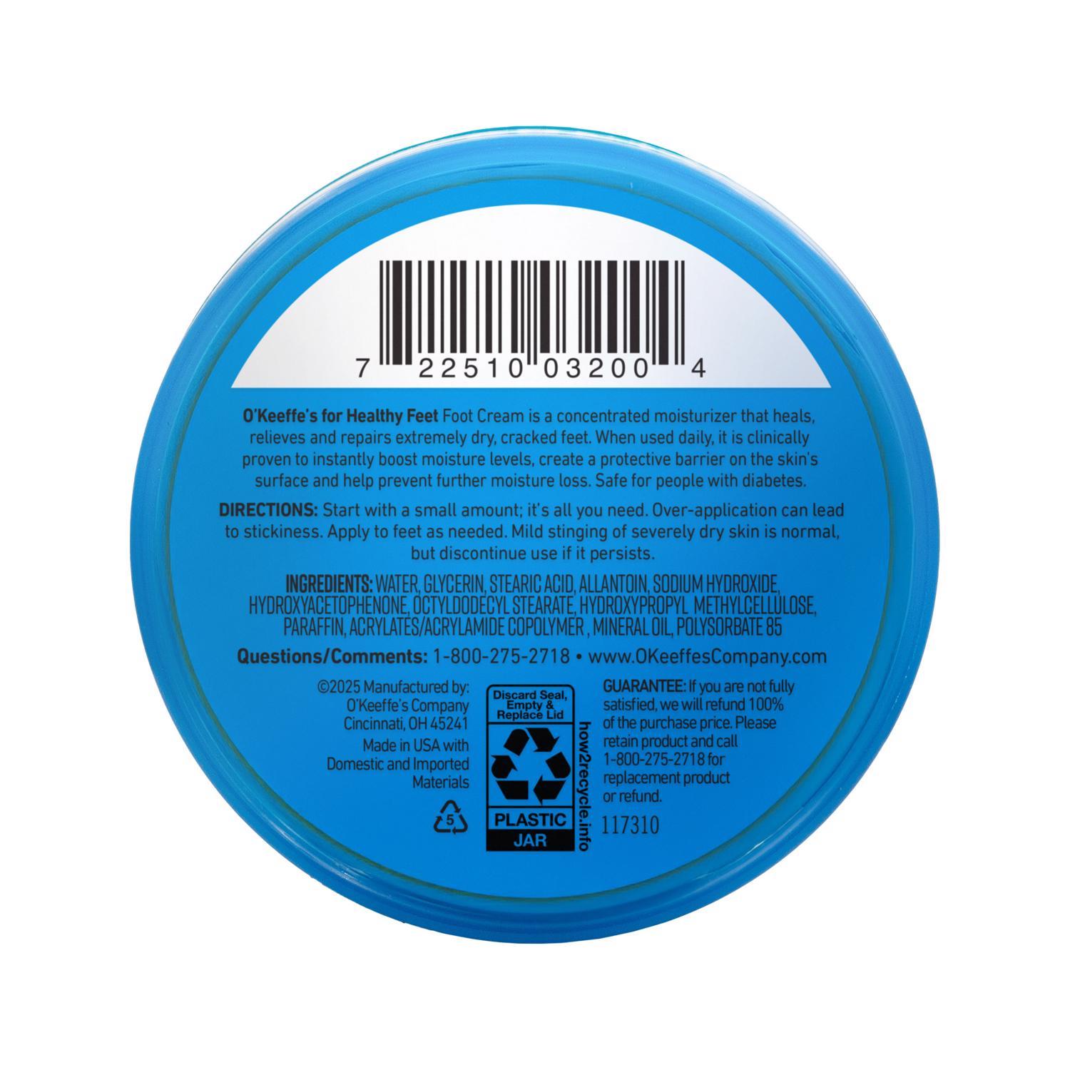 O'Keeffe's Healthy Feet No Scent Foot Repair Cream 3.2 oz 1 pk