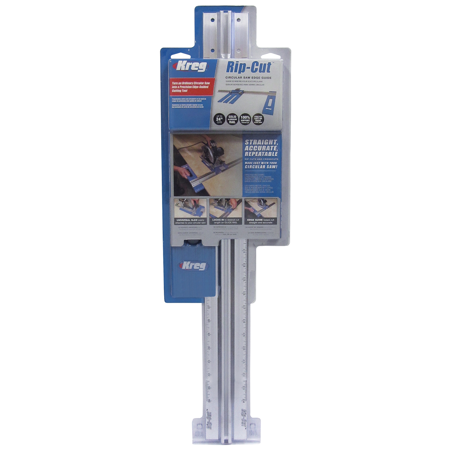 Kreg Rip-Cut Aluminum 30.88 in. L X 2.5 in. H X 8.75 in. W Saw Edge Guide Blue/Silver 1 pc