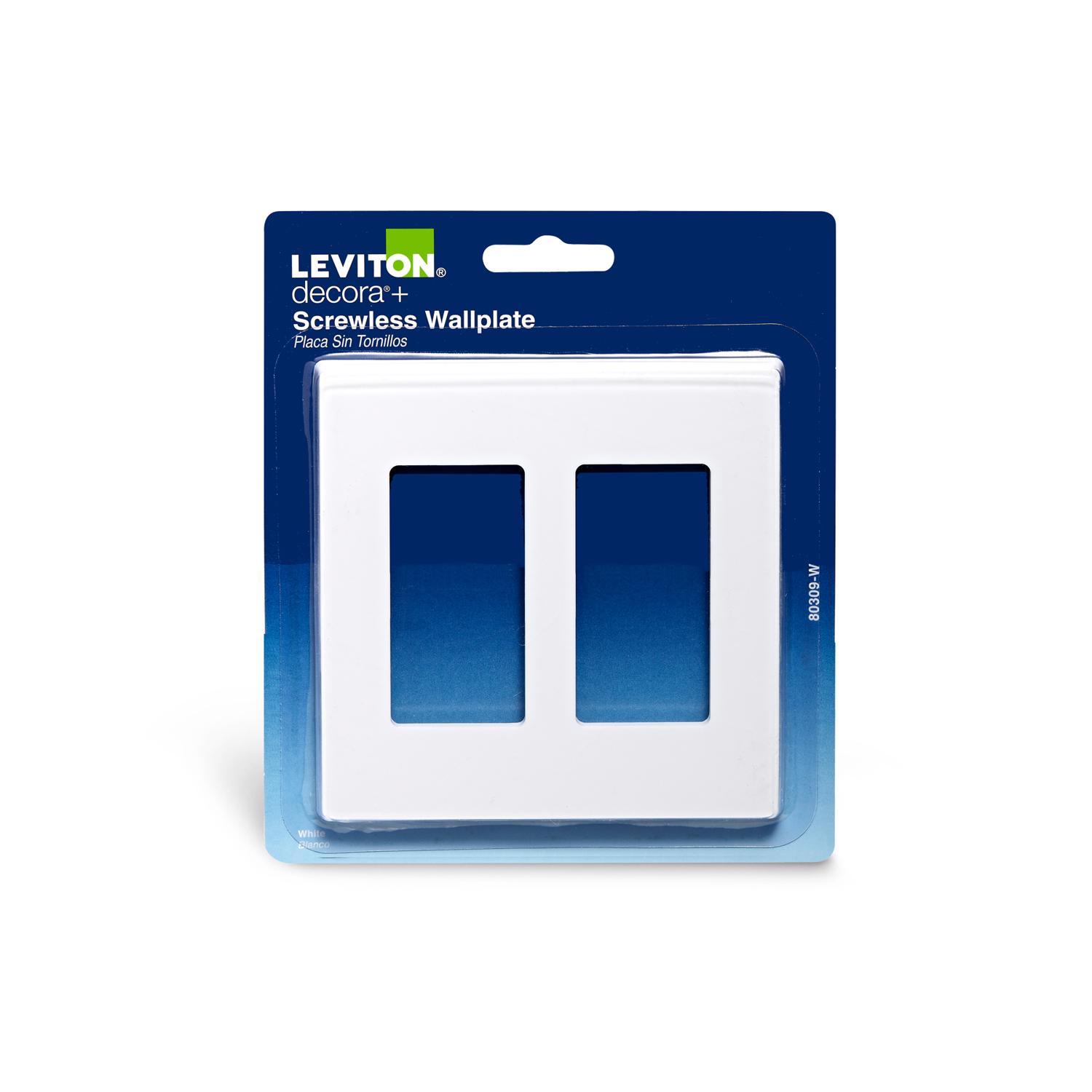 Leviton Decora White 2 gang Polycarbonate Decorator Wall Plate 1 each