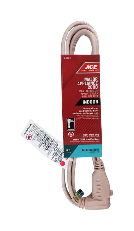 Ace 14/3 SPT-3 125 V 6 ft. L Appliance Cord
