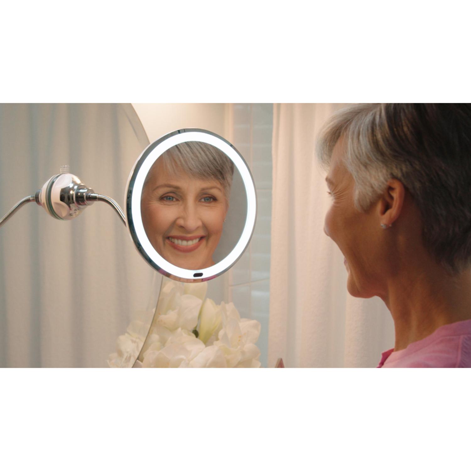 Nubrilliance As Seen On Tv 14.5in. H x 7in. W Flexible Led Vanity Mirror Silver