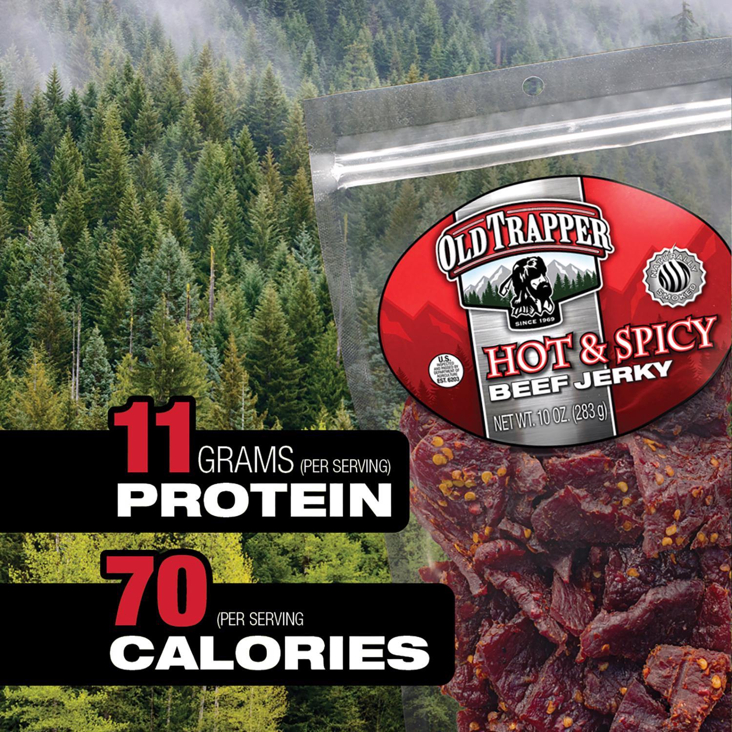 Old Trapper Hot & Spicy Beef Jerky 10 oz Bagged