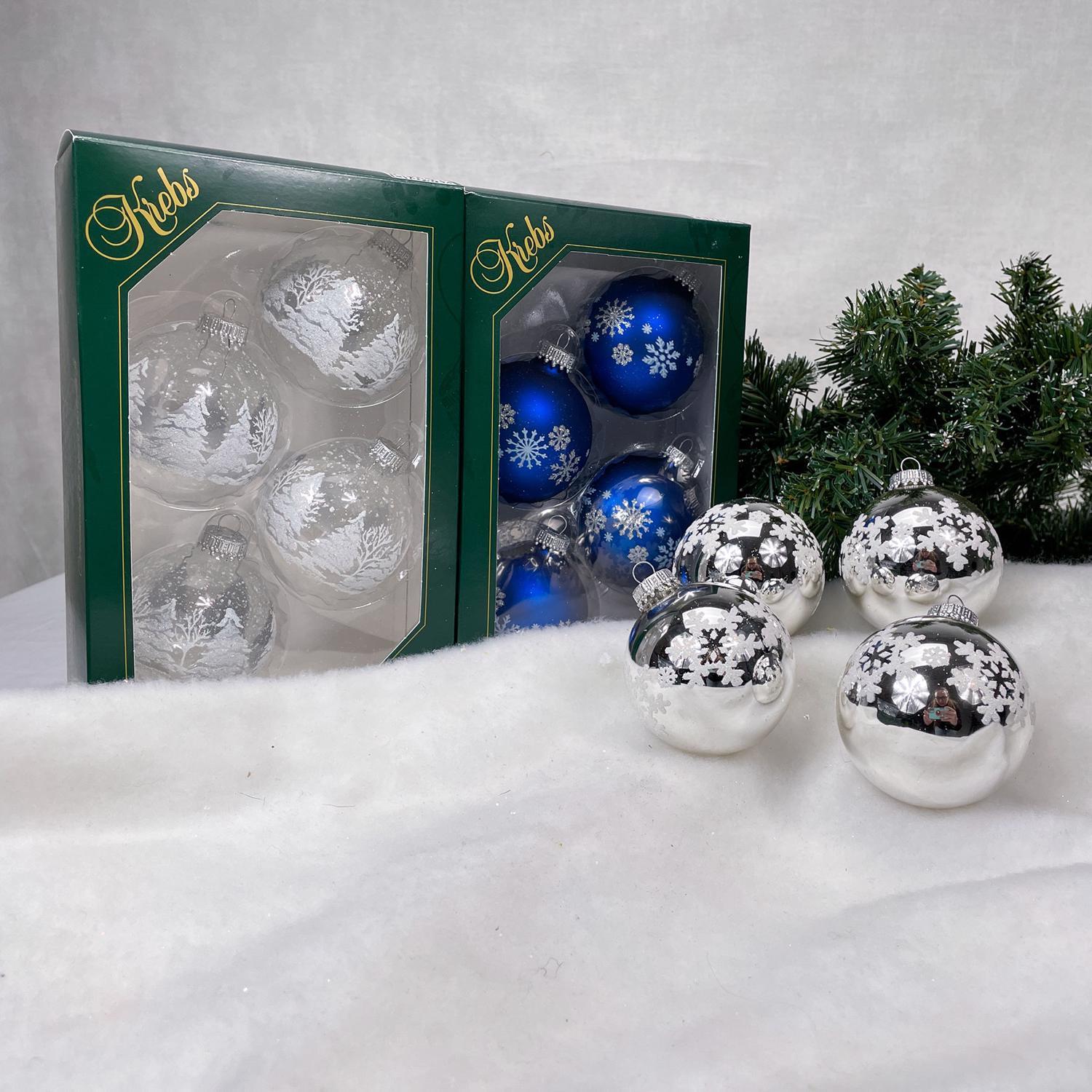 Christmas by Krebs Blue/Silver/White Ball Ornaments