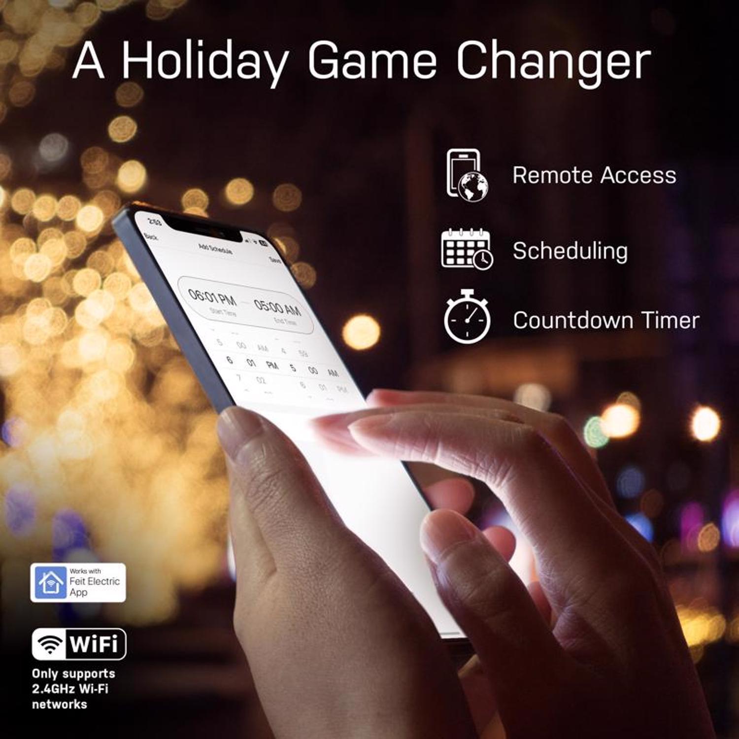 Feit Smart Home Commercial and Residential PVC Outdoor Smart-Enabled Dual Outlet Outdoor Plug 3R