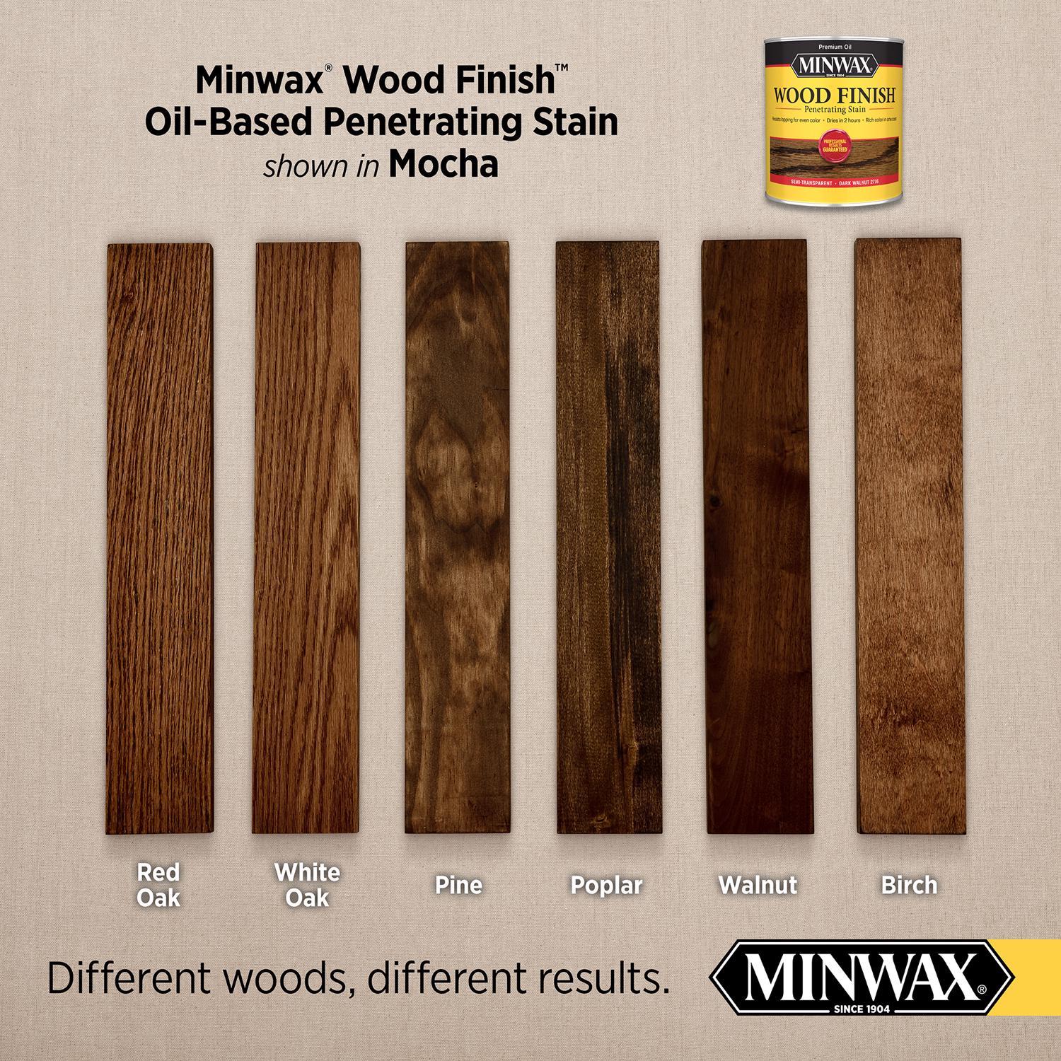 Minwax Wood Finish Semi-Transparent Satin Mocha Oil-Based Penetrating Wood Stain 1/2 pt