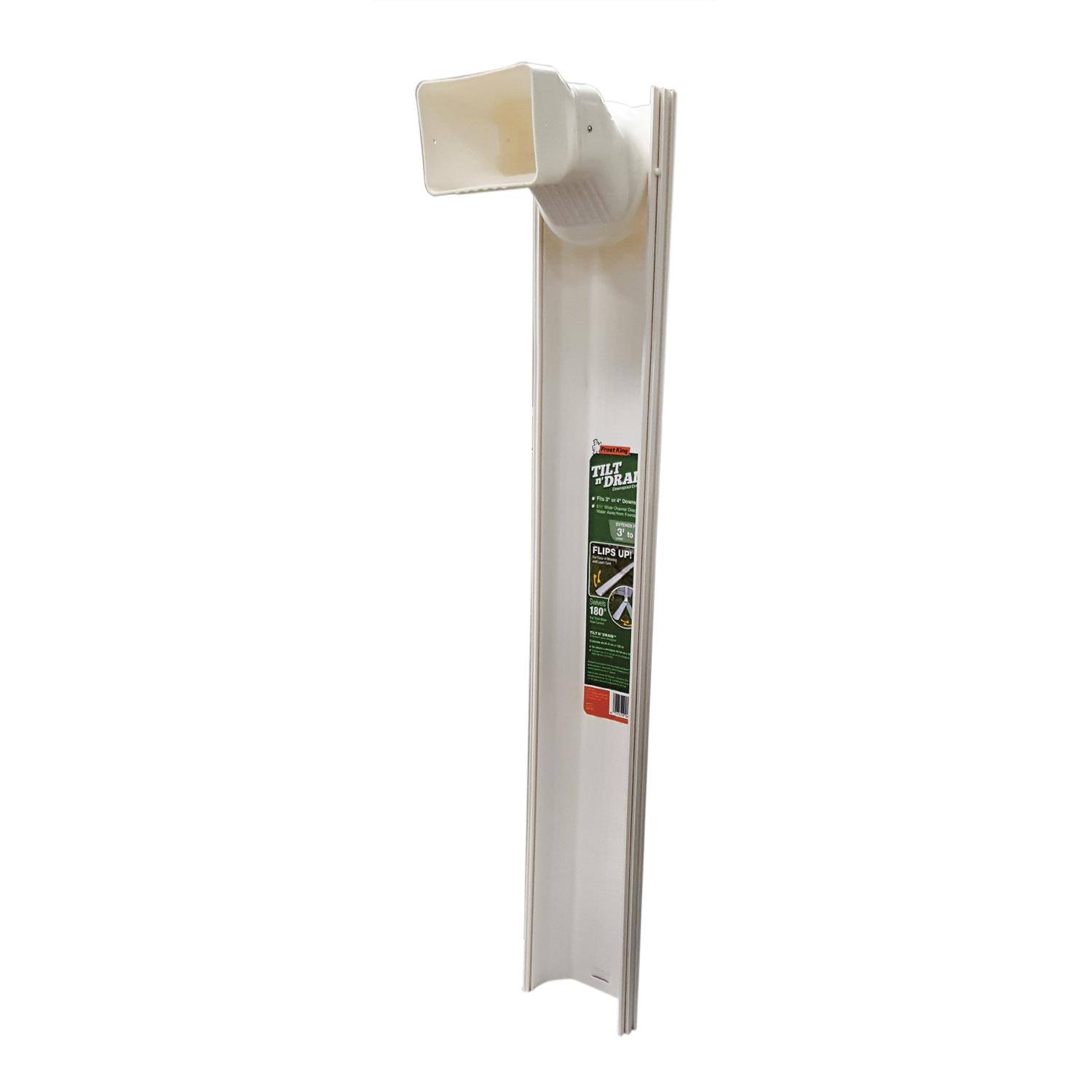 Frost King Tilt N' Drain 2 in. H X 5.5 in. W X 6 ft. L White Vinyl Downspout Extension