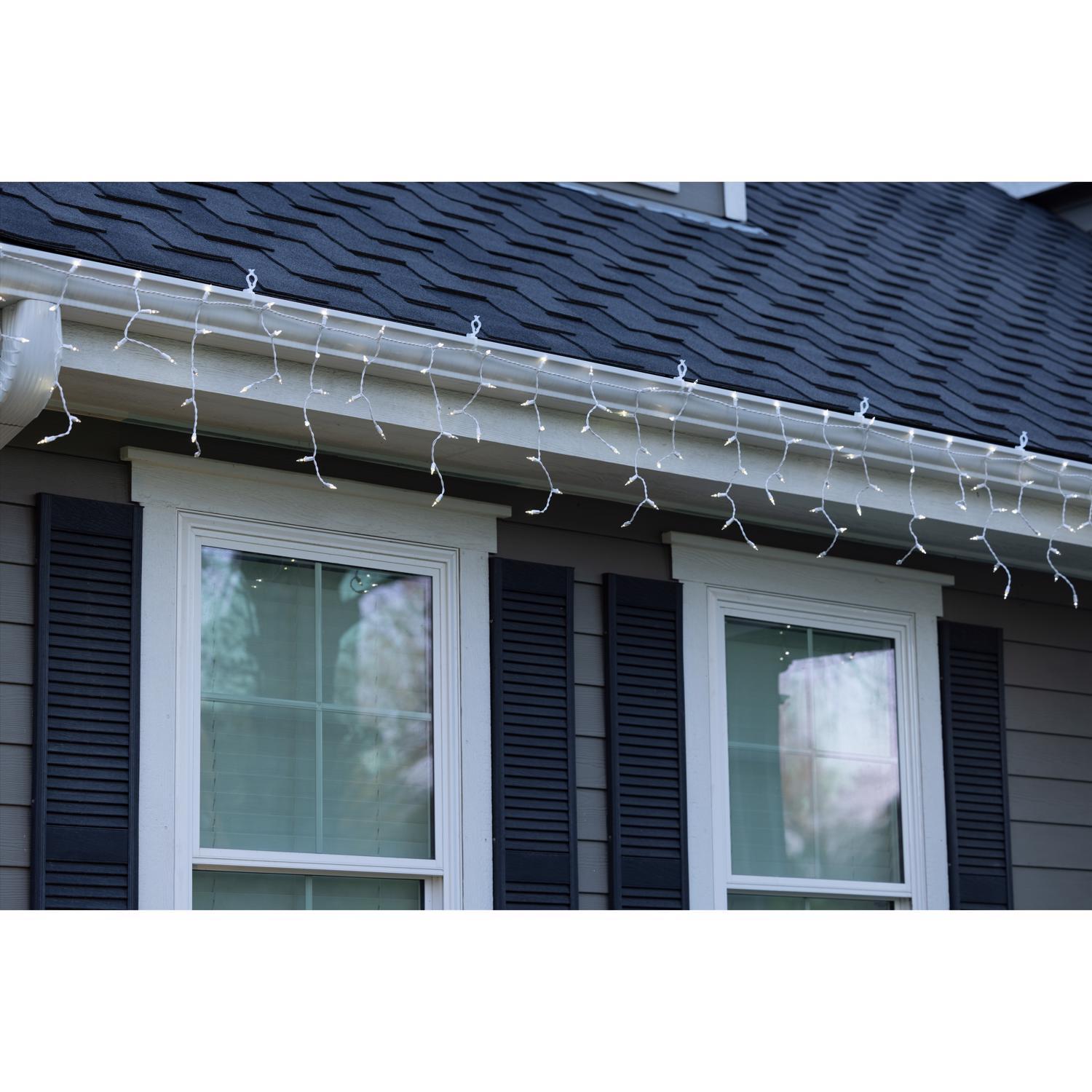 Celebrations Classic LED T5 Pure White 100 ct Icicle Christmas Lights 6 ft.