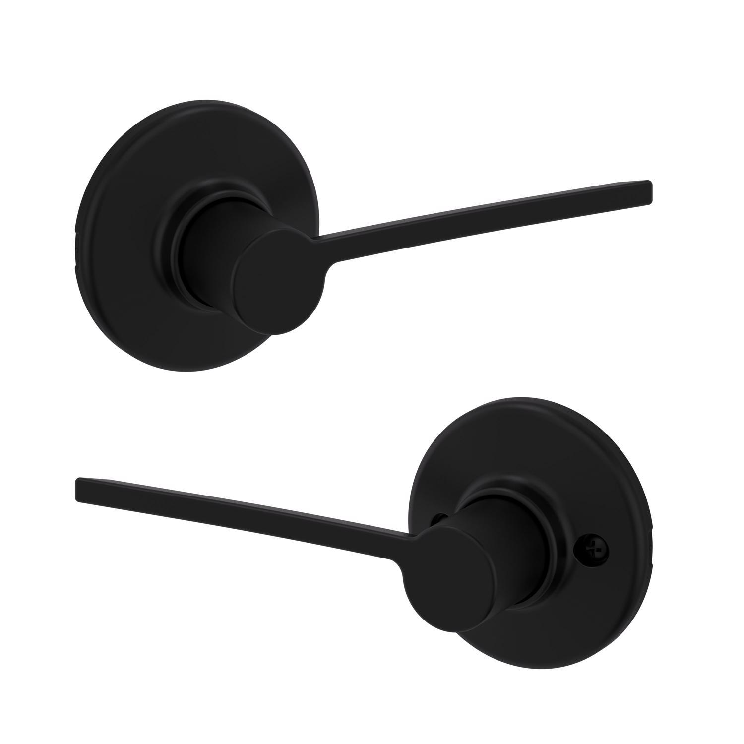 Kwikset Ladera Matte Black Passage Lever Right or Left Handed