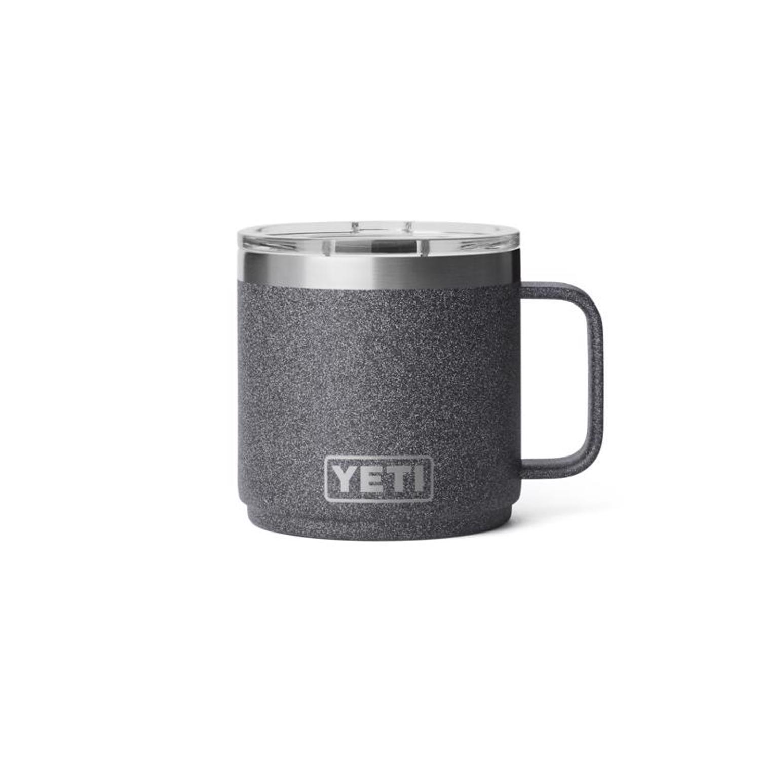 YETI Rambler 14 oz. Black Stone BPA Free Ceramic Lined Stackable Mug with MagSlider Lid