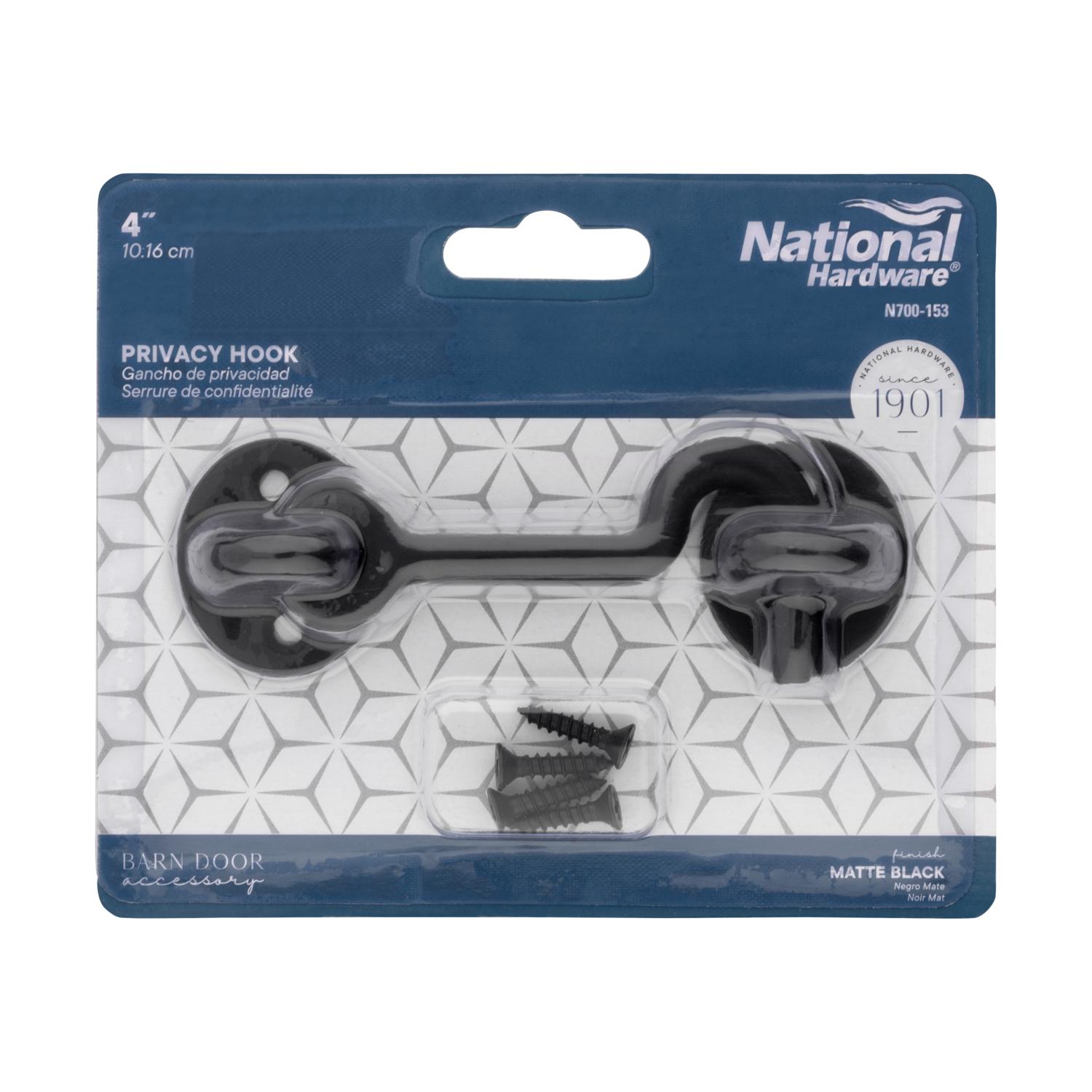 National Hardware 4 in. L Matte Black Steel Hook and Eye Closure 1 pc