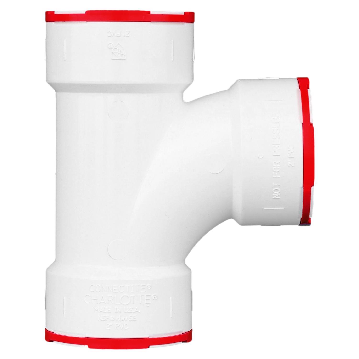 Charlotte Pipe Schedule 40 2 in. Hub X 2 in. D Hub PVC Sanitary Tee 1 pk
