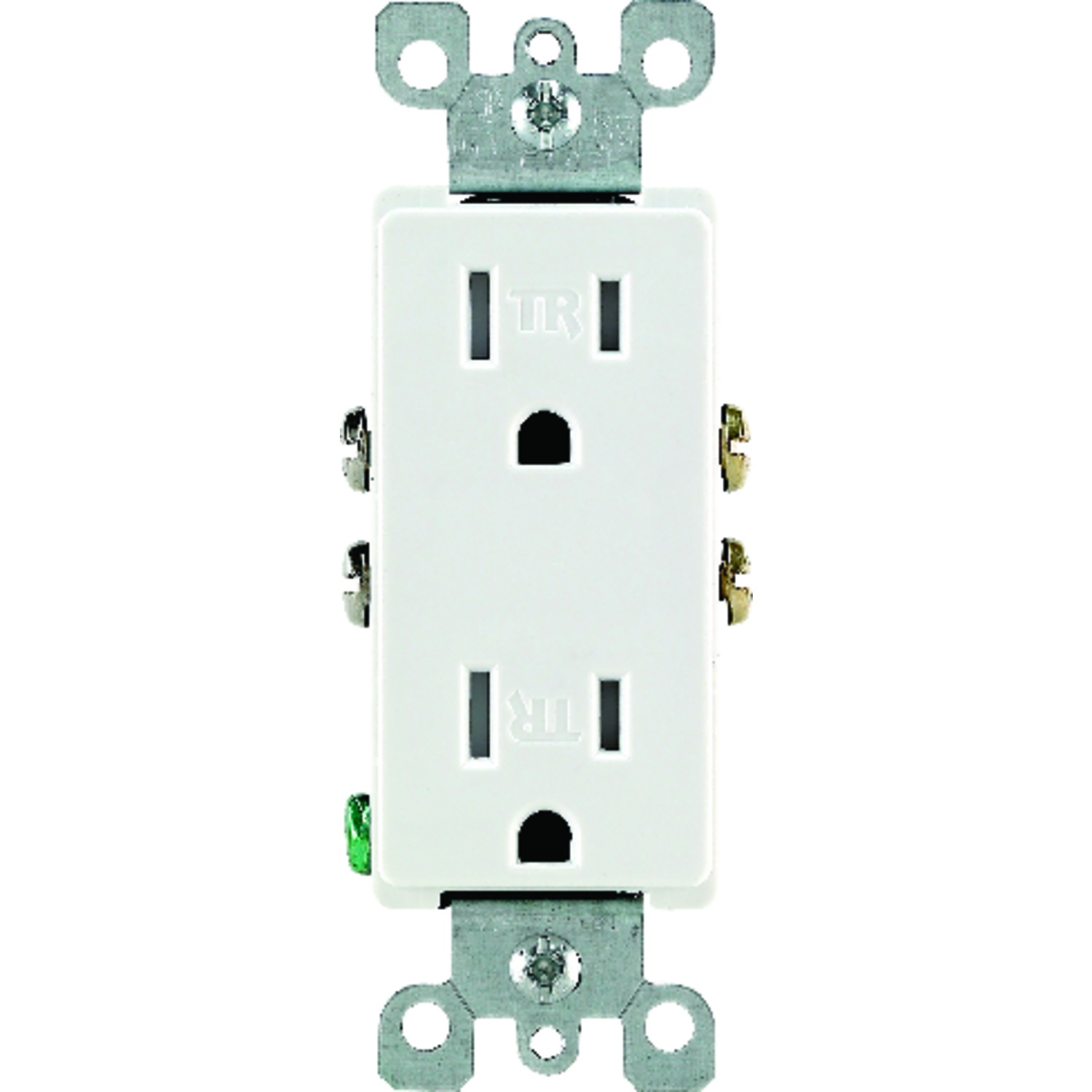 Leviton Decora 15 amps 125 V Duplex White Outlet 5-15R 1 pk