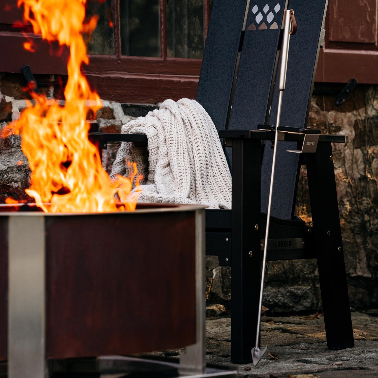 Breeo 304 Fire Poker Stainless Steel Log Grabber and Poker 40 in. H X 2 in. W X 40 in. D