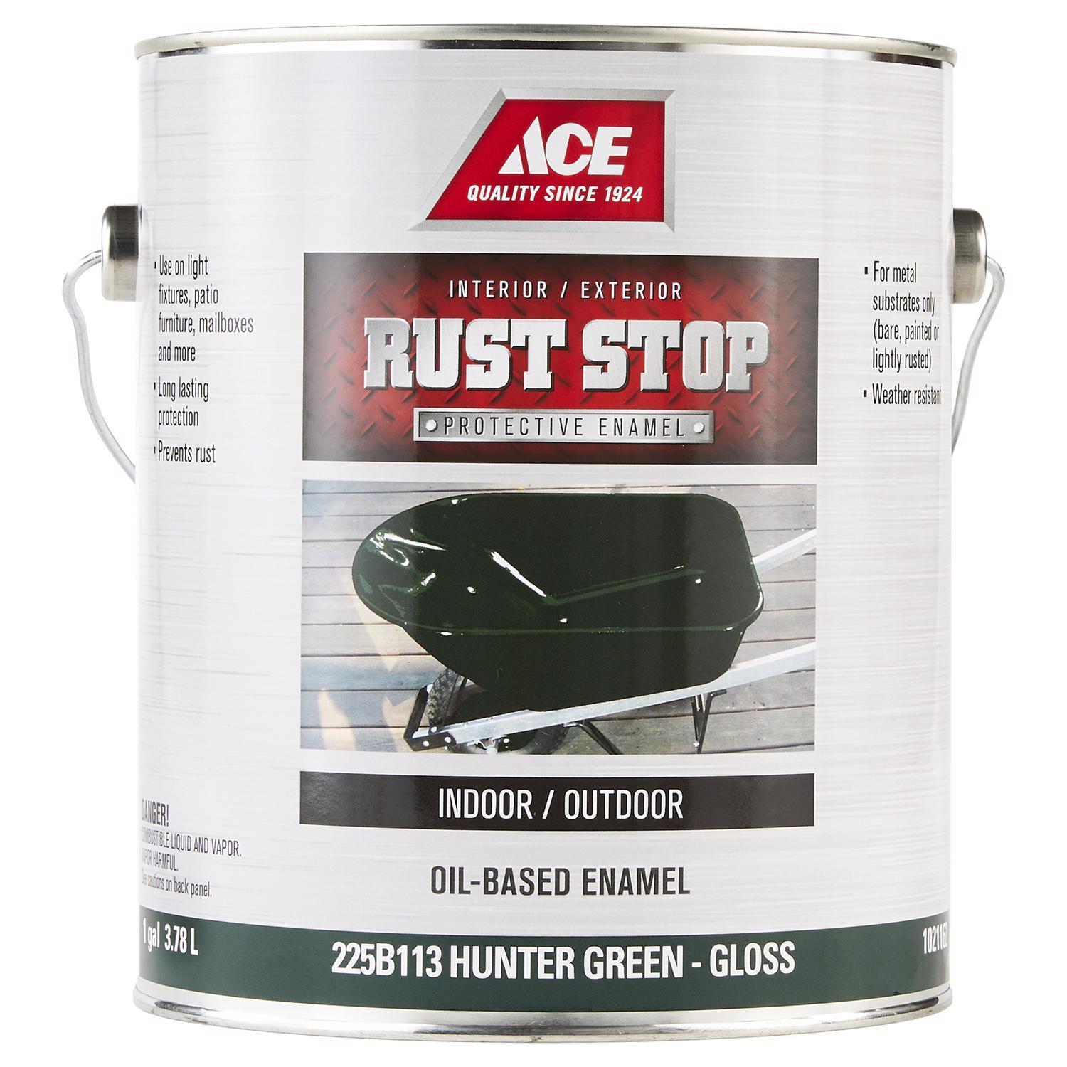 Ace Rust Stop Indoor and Outdoor Hunter Green Oil-Based Enamel Rust Prevention Paint 1 gal