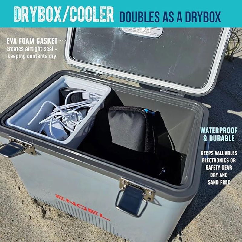 Engel 19qt Leak-Proof, Air Tight, Drybox Cooler and Small Hard Shell Lunchbox for Men and Women