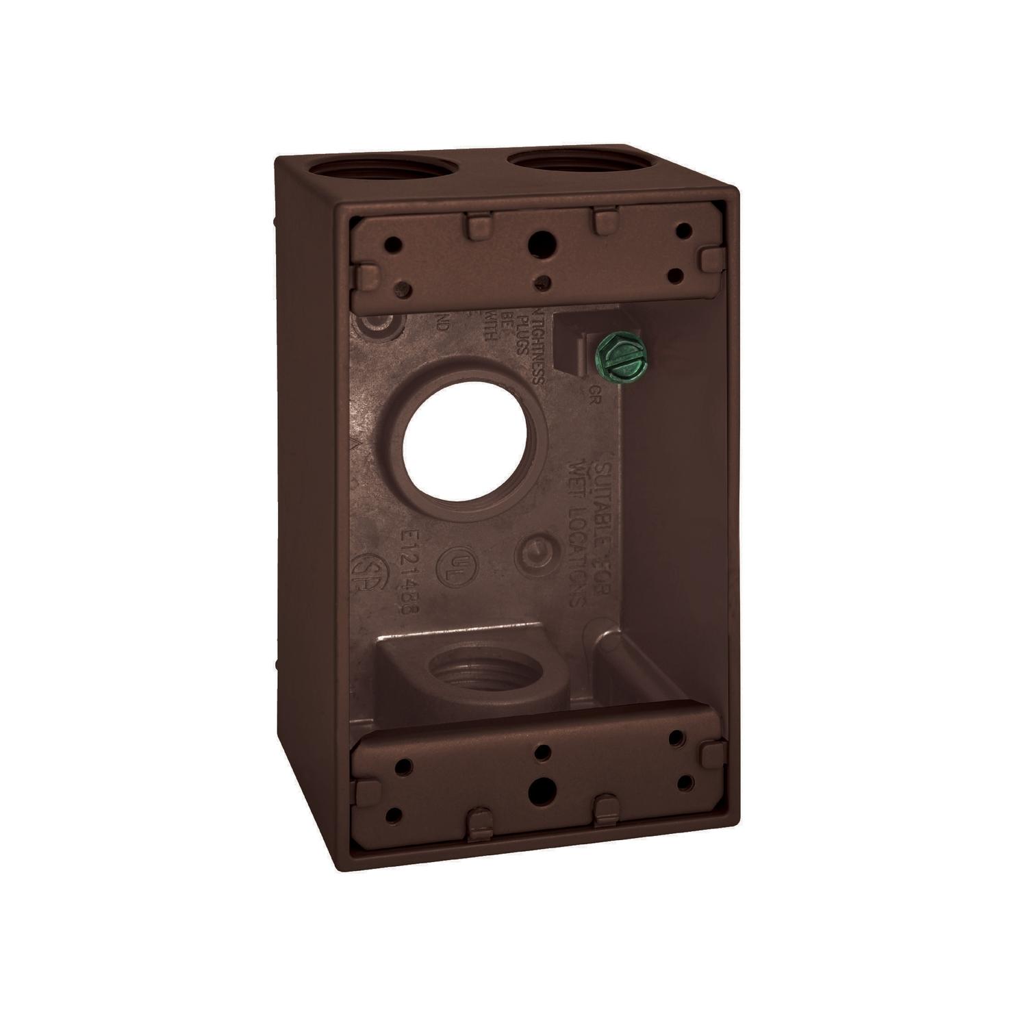 Sigma Engineered Solutions New Work 18 cu in Rectangle Metallic 1 gang Weatherproof Box Bronze