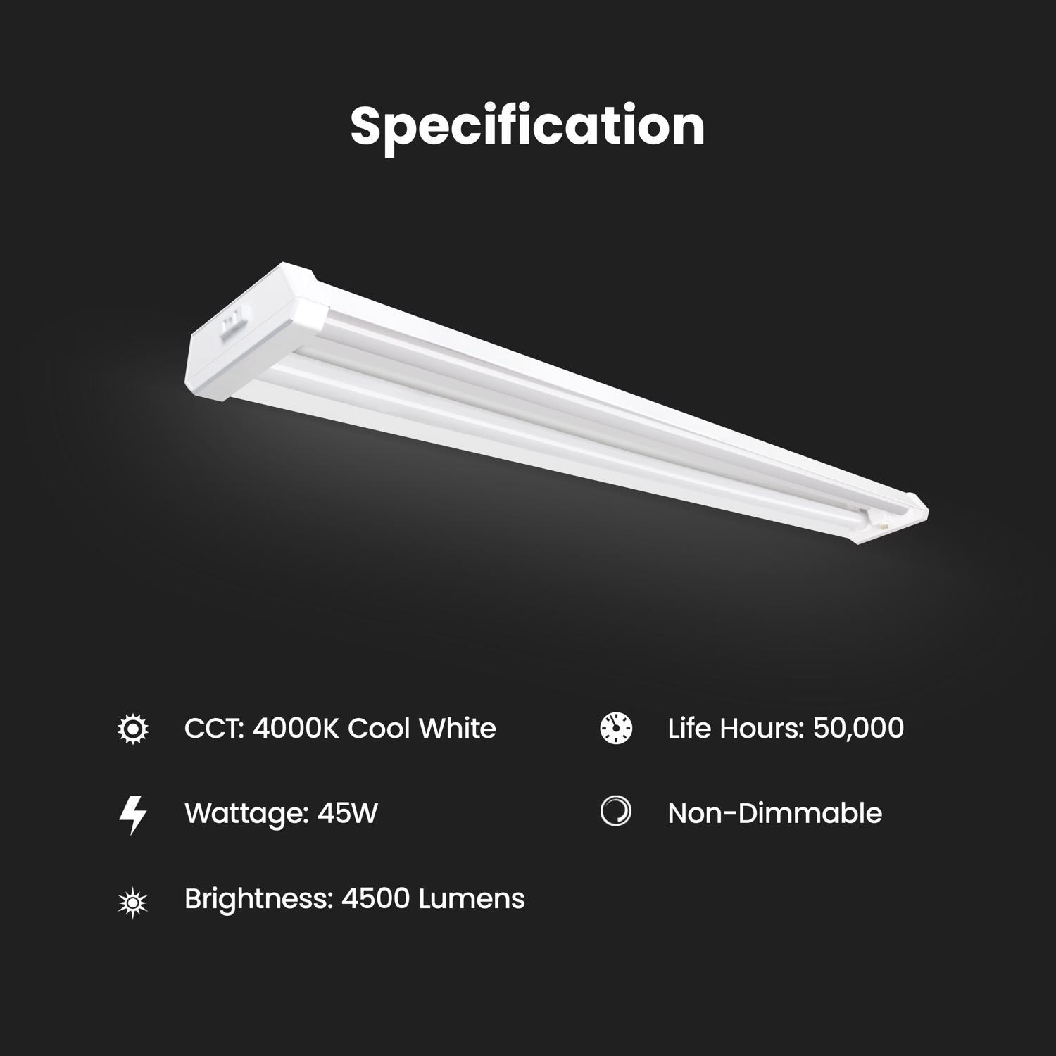 Feit SHOP 48 in. 2-Light each 45 W LED Utility Light