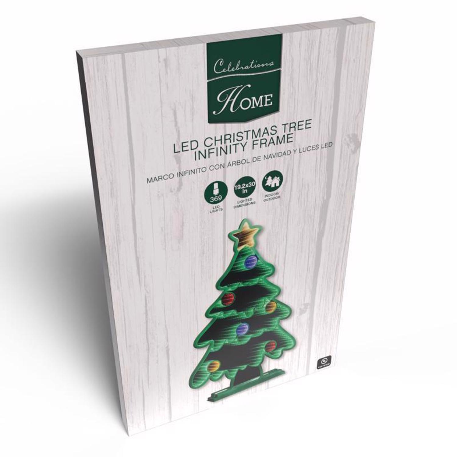 Celebrations LED Infinity Christmas Tree 30 in. Yard Decor