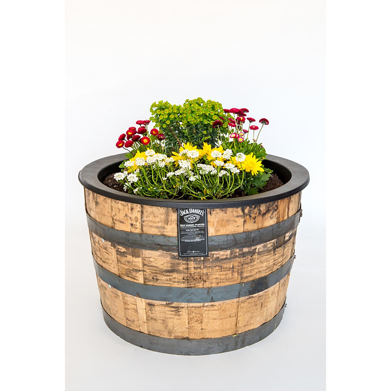 Real Wood Products 17.5 in. H X 26 in. W X 26 in. D Oak Whiskey Barrel Barrel Brown