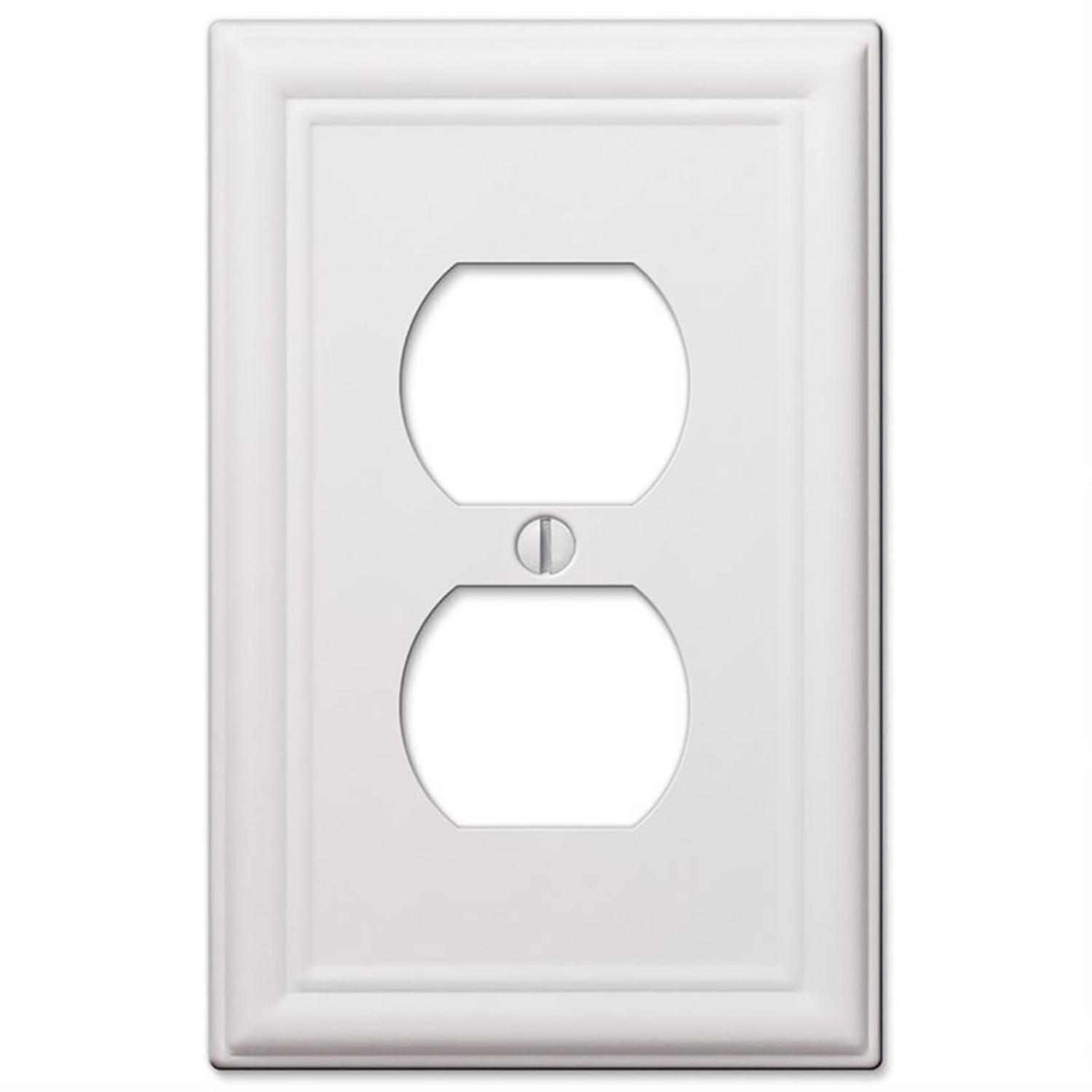 Amerelle Chelsea White 2 gang Stamped Steel Duplex Wall Plate 1 Pack