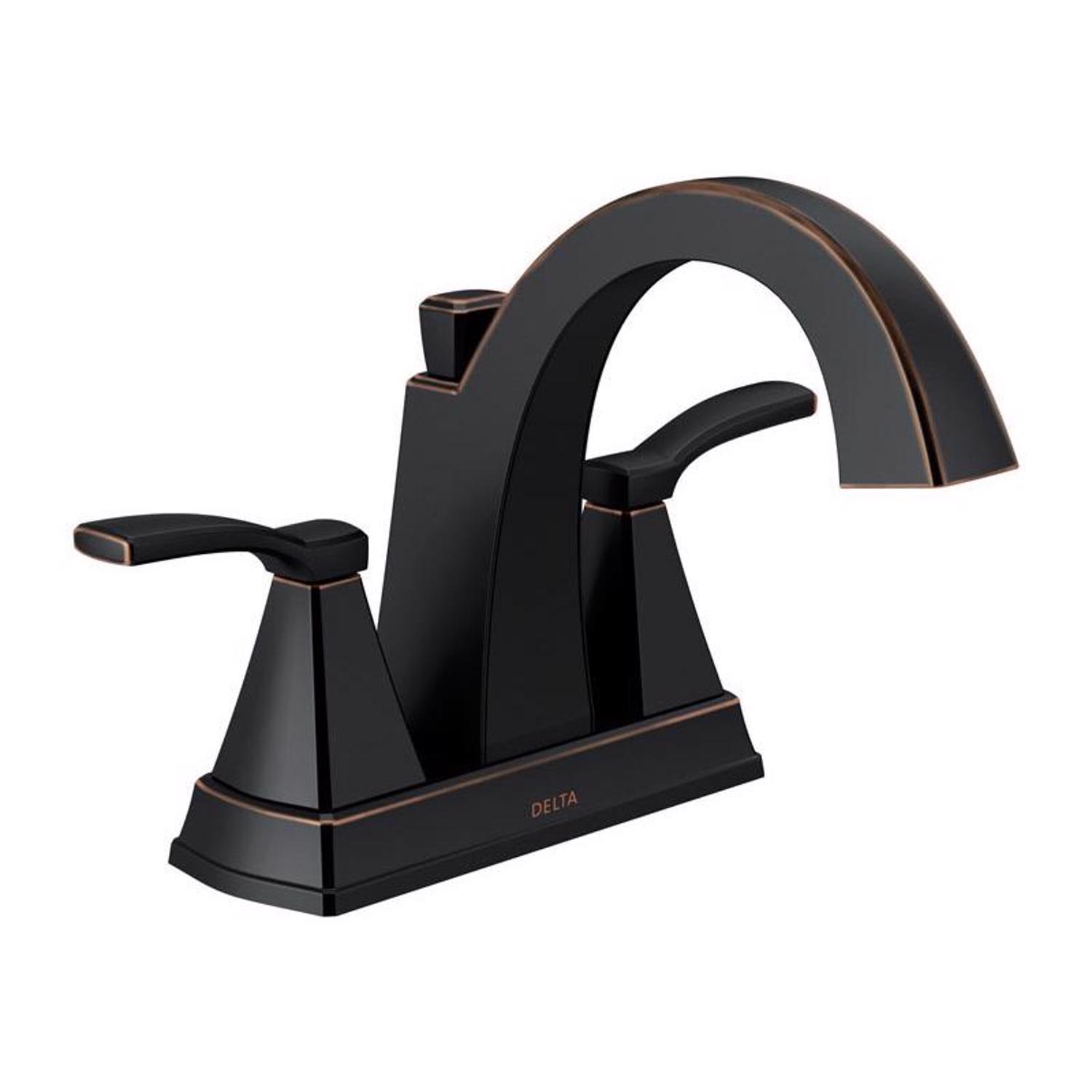 Delta Flynn Oil Rubbed Bronze Bathroom Faucet 4 in.