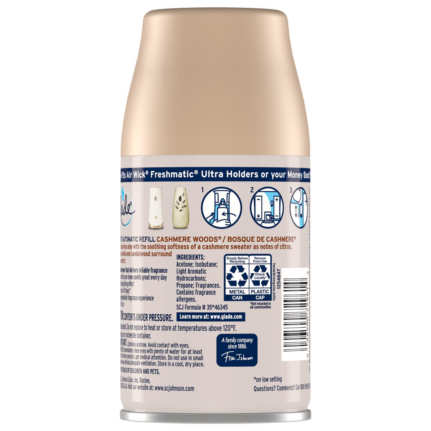 Glade Cashmere Woods Scent Air Freshener Refill 6.2 oz Aerosol