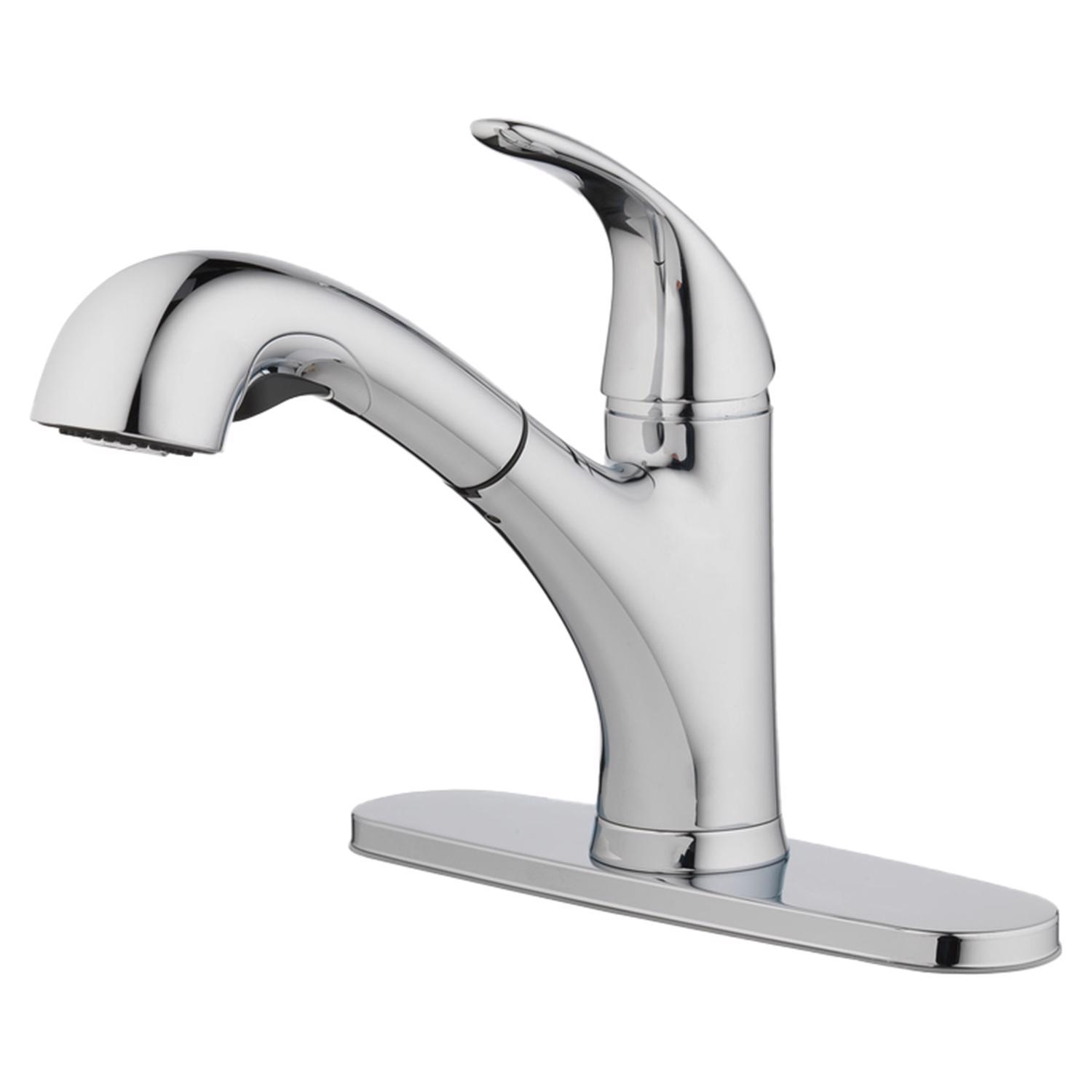 OakBrook Pacifica One Handle Chrome Pull-Out Kitchen Faucet