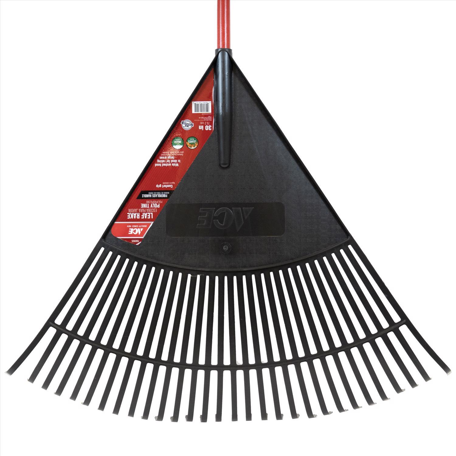 Ace 69.75 in. 30 Tine Poly Rake Fiberglass Handle