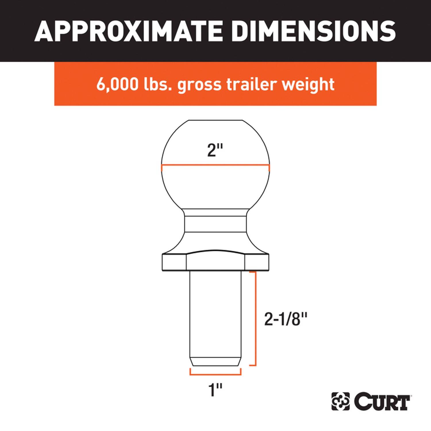 CURT 6000 lb. cap. 2 in. Hitch Ball