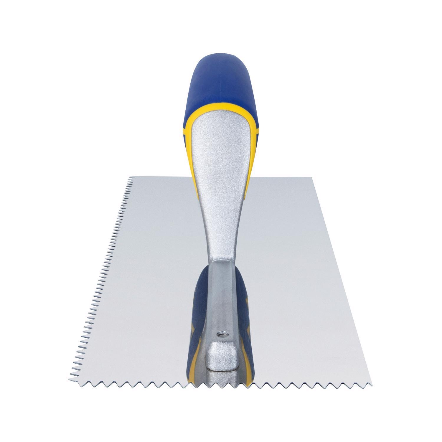QEP 11 in. W X 4-1/2 in. L Stainless Steel V Notched Trowel