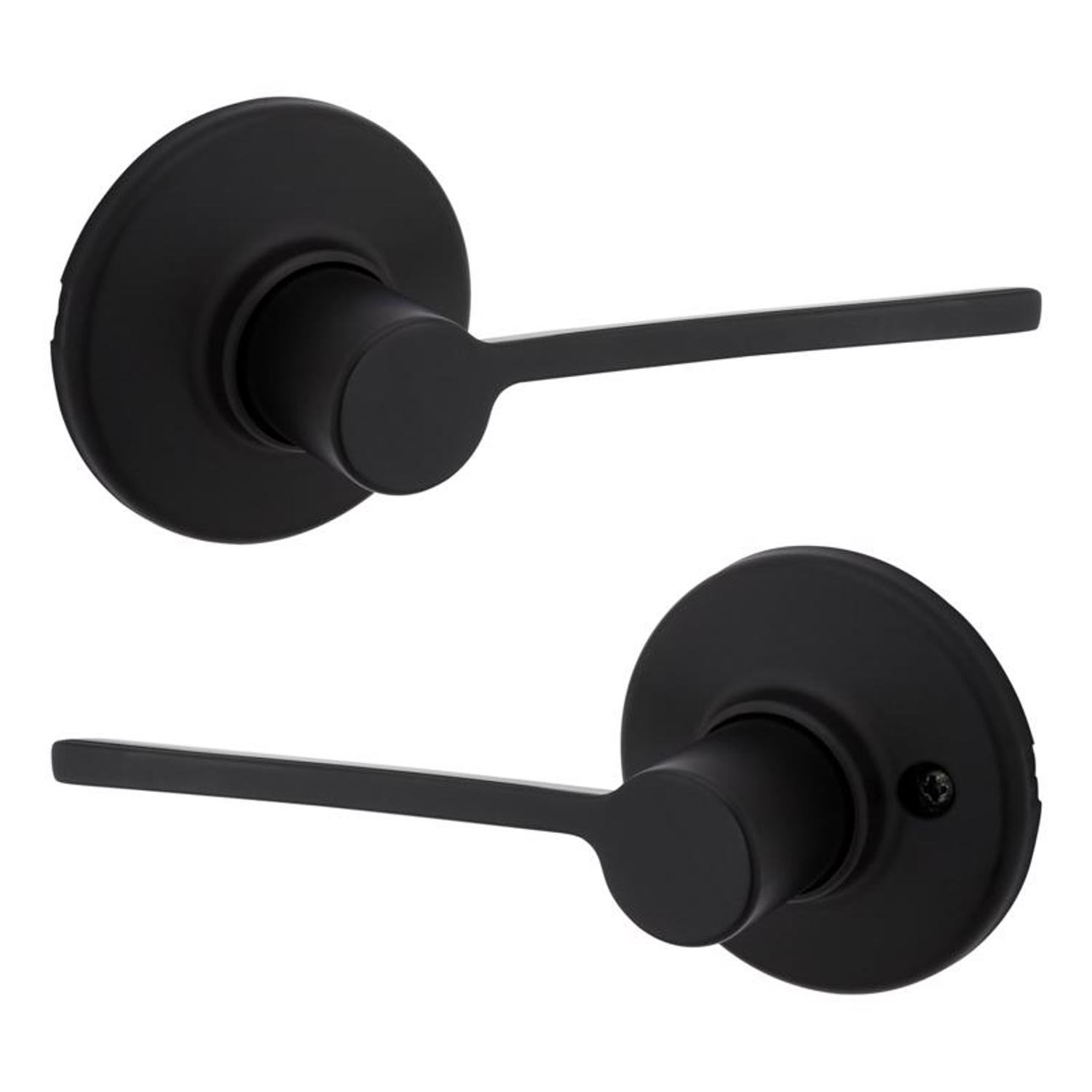 Kwikset Ladera Matte Black Passage Lever Right or Left Handed