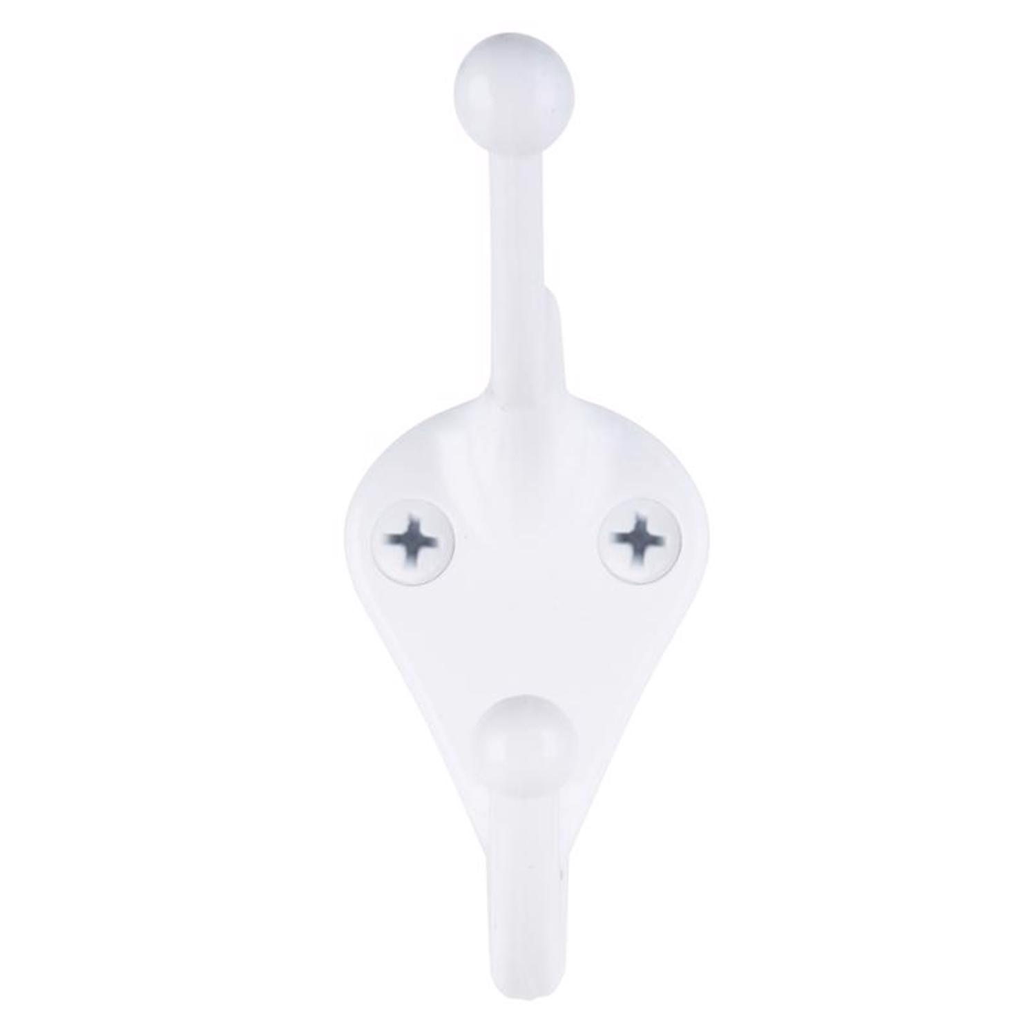 Ace 3 in. L Galvanized White Metal Small Coat and Hat Hook 2 pk